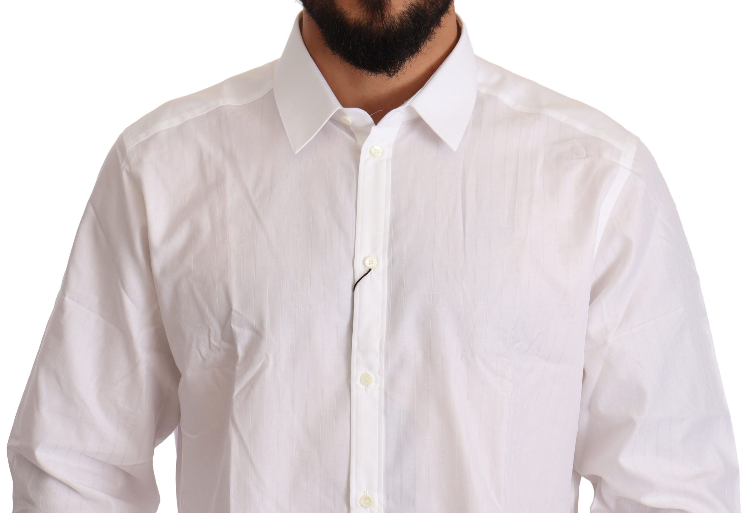 Dolce & Gabbana Elegant White Martini Fit Shirt