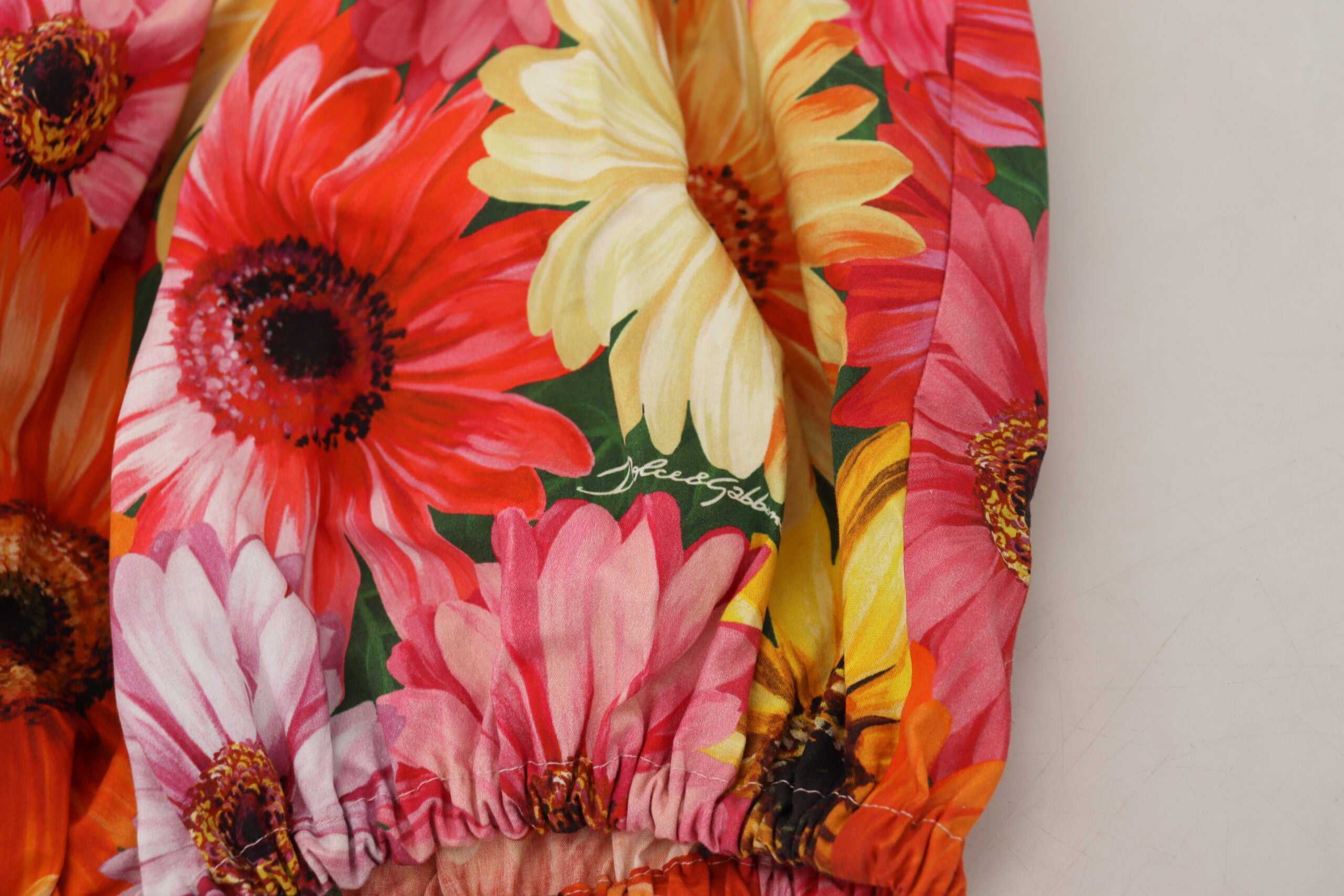 Блуза Dolce &amp; Gabbana Скъсен памучен потник на цветя