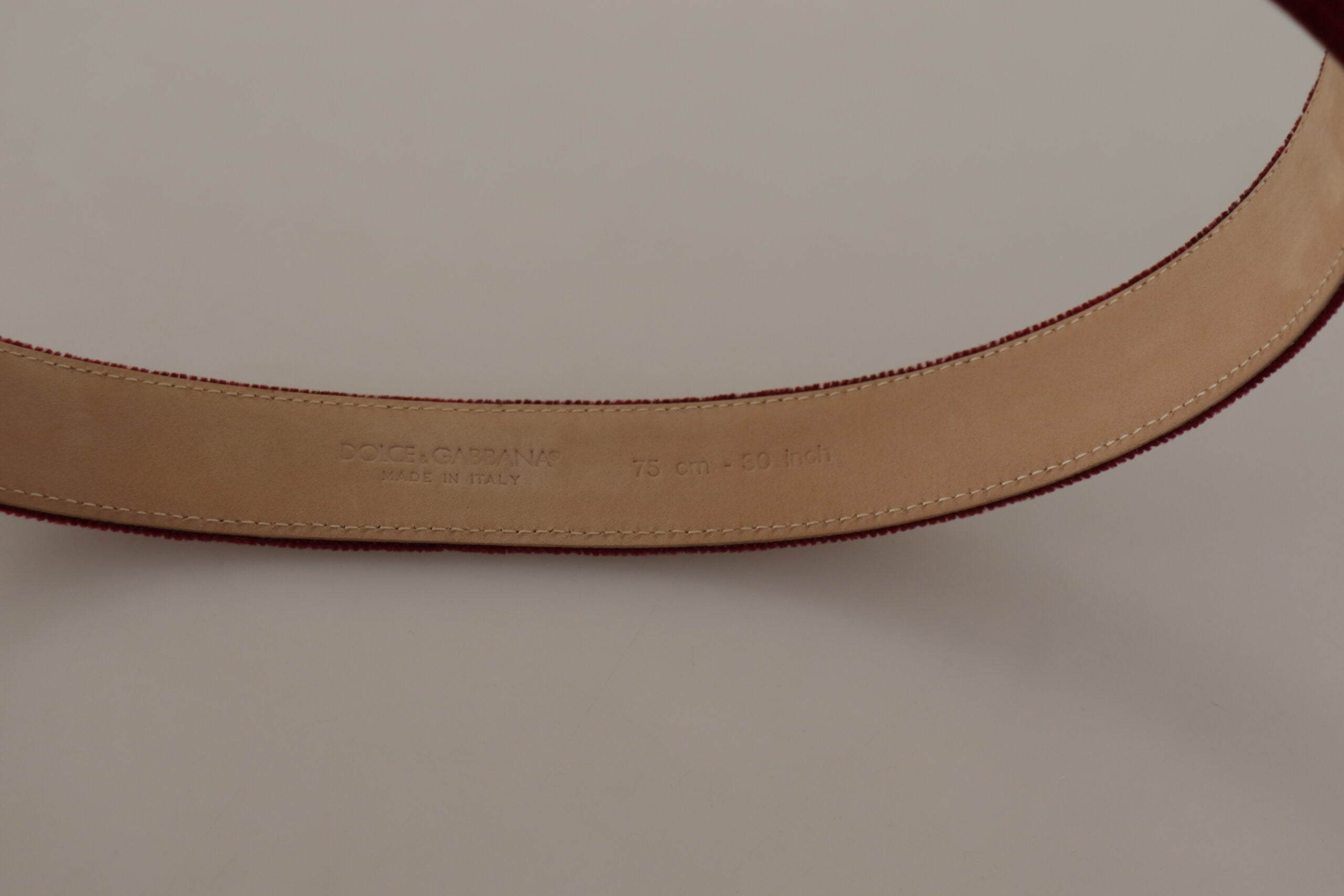 Dolce & Gabbana Elegant Velvet Logo Engraved Belt