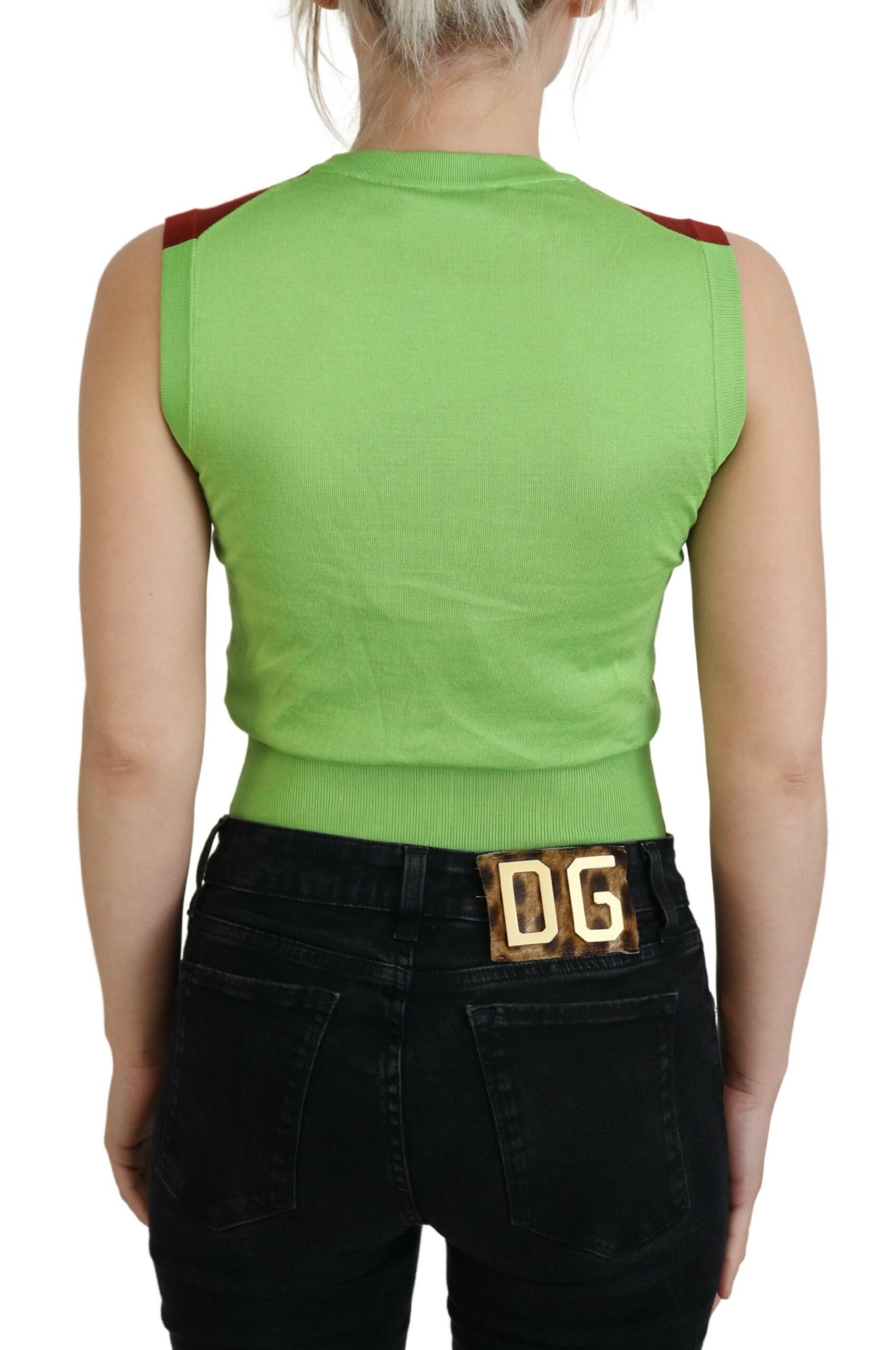 Dolce &amp; Gabbana Red Green DG Пуловер с лого без ръкави