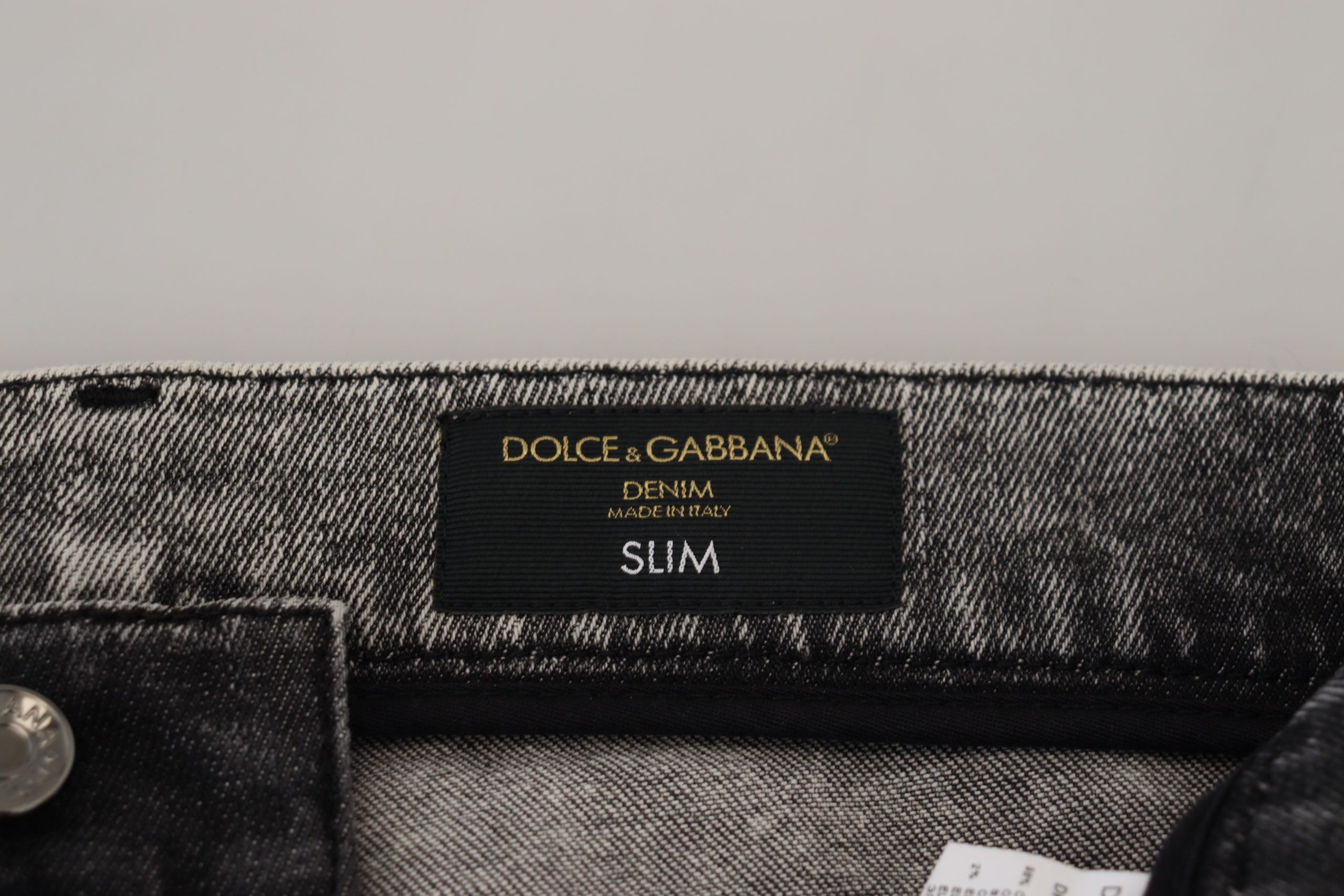 Сиви изпрани памучни деним дънки с ниска талия Dolce &amp; Gabbana