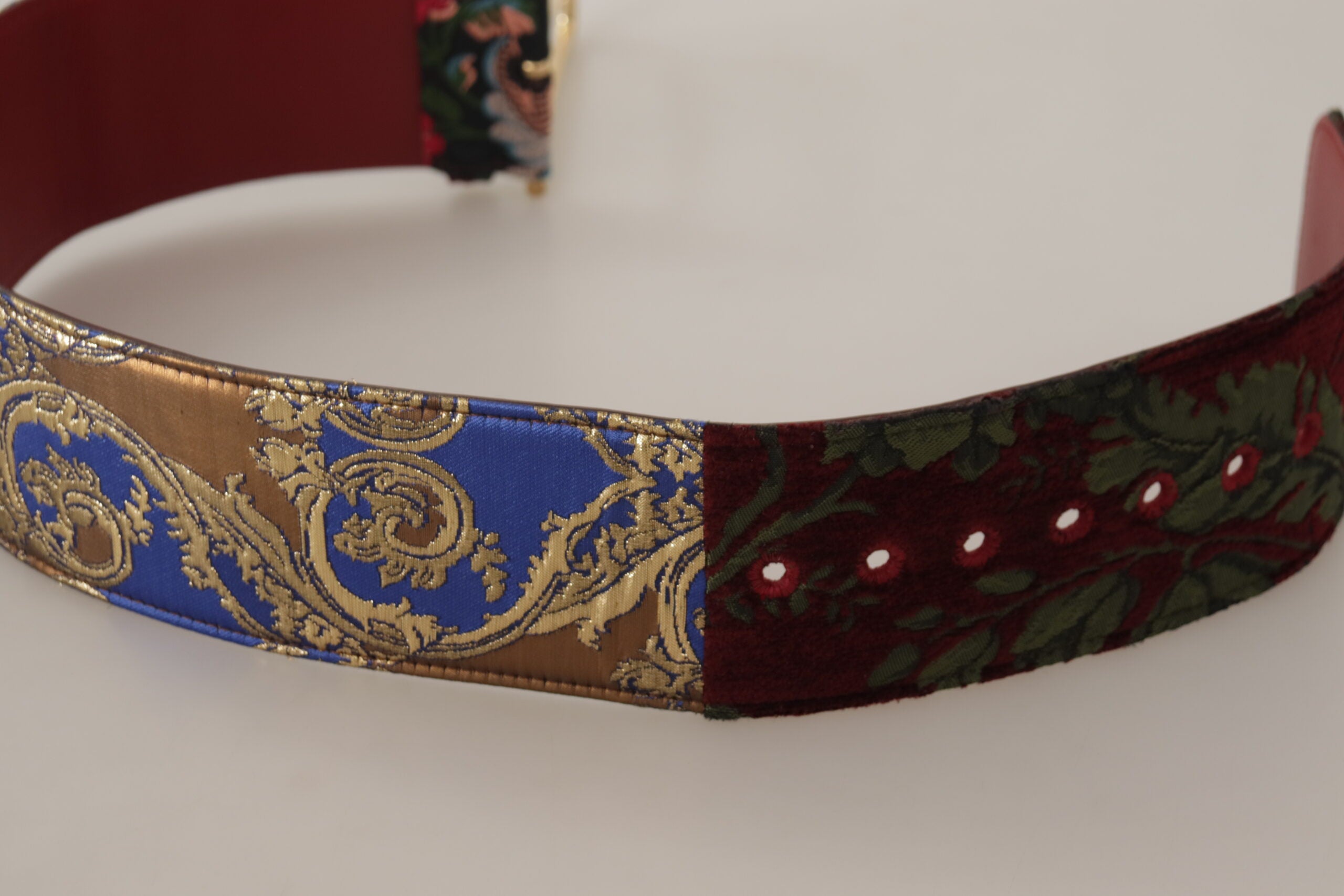 Dolce & Gabbana Engraved Logo Multicolor Leather Belt
