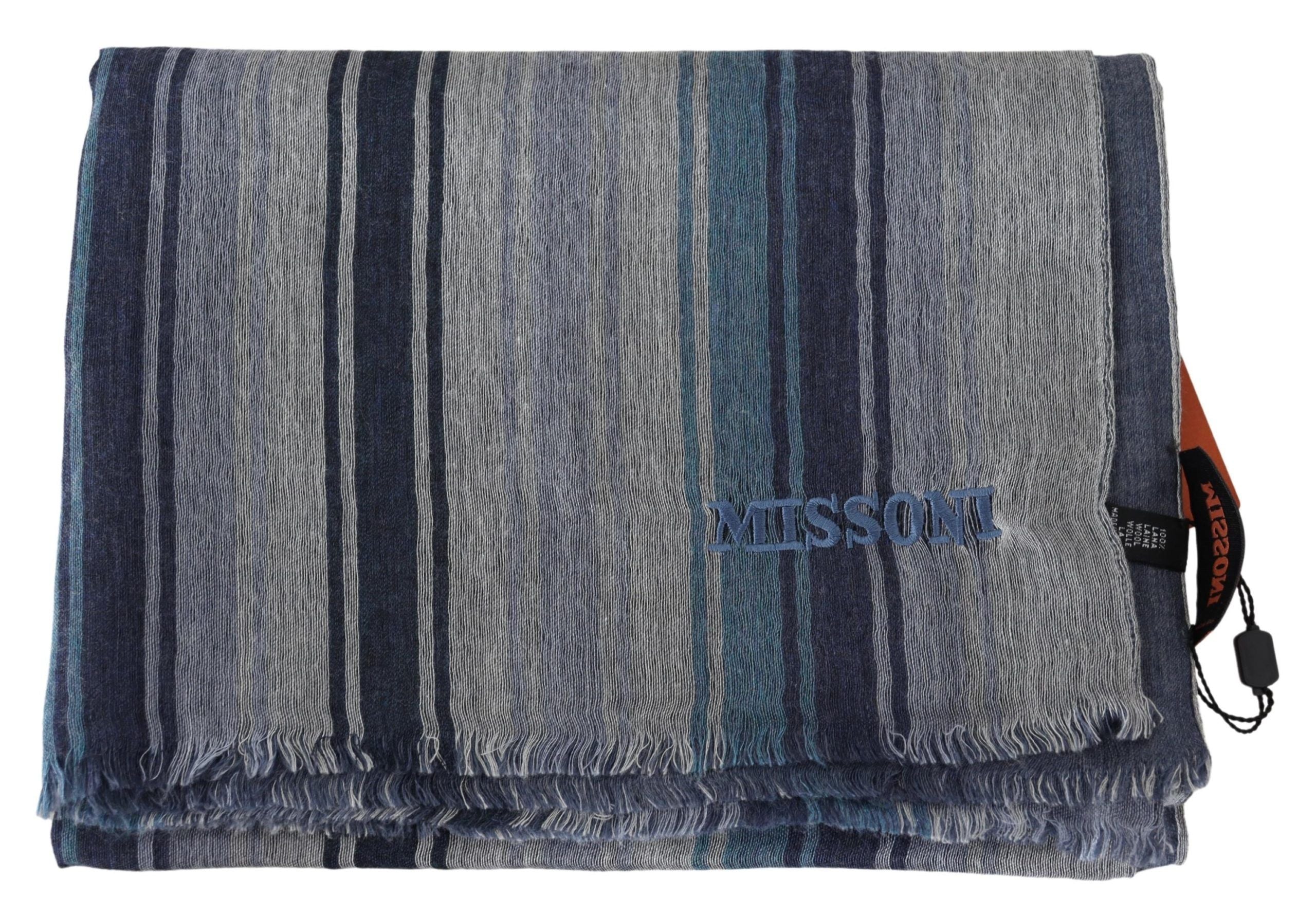 Многоцветен вълнен раиран унисекс шал с увивка на врата Missoni