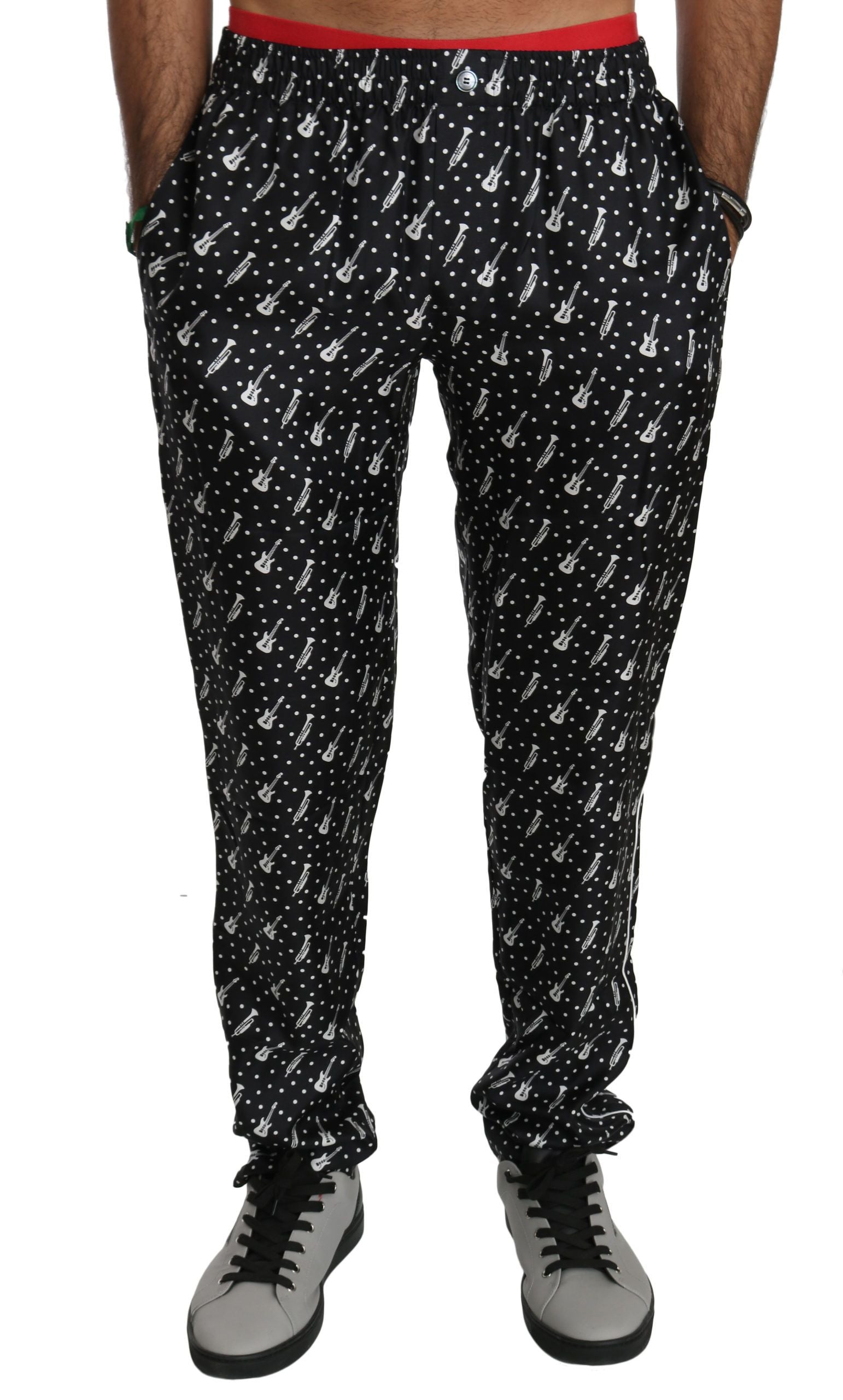 Копринени черни панталони за музикален инструмент Dolce &amp; Gabbana