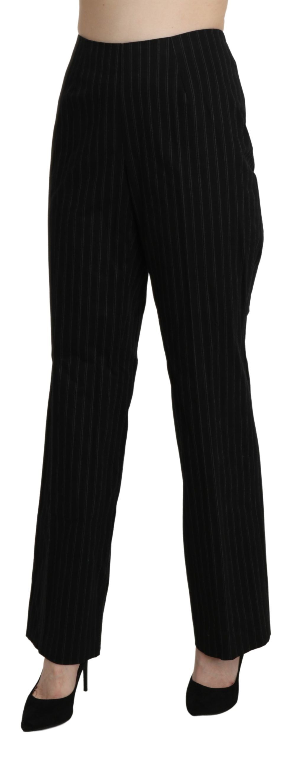 Черен прав панталон с висока талия BENCIVENGA