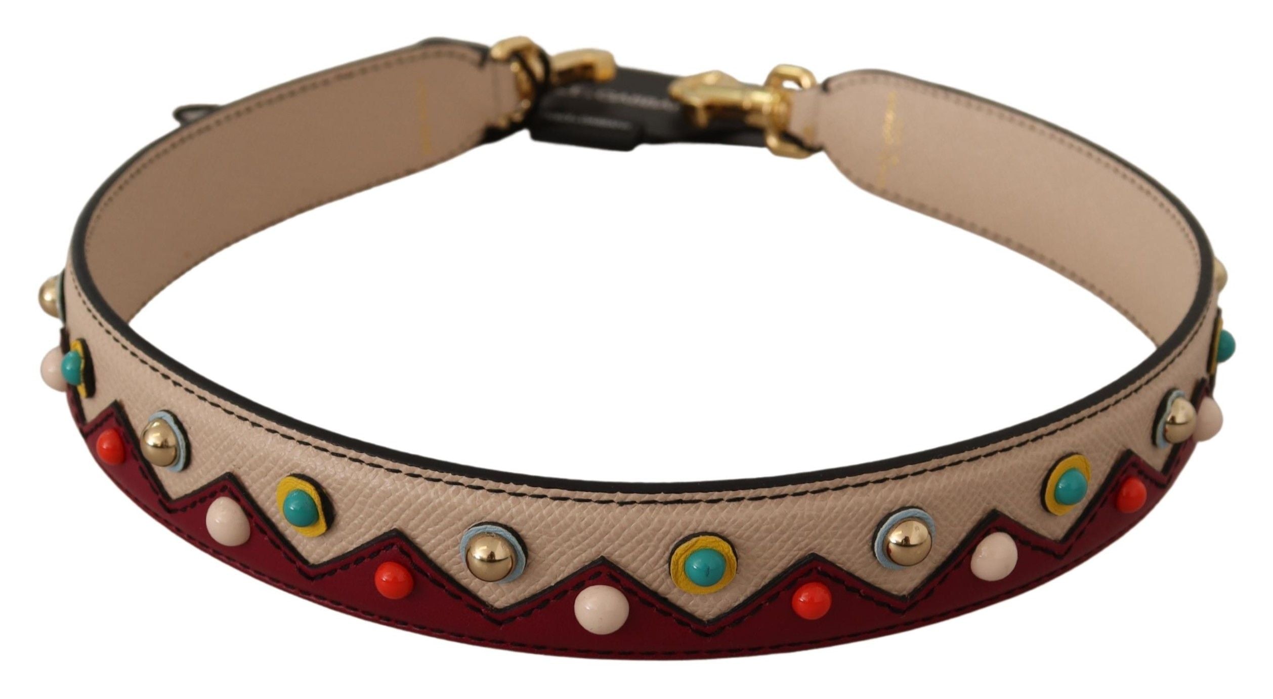 Бежово червена чанта Dolce &amp; Gabbana, кожена каишка за рамо