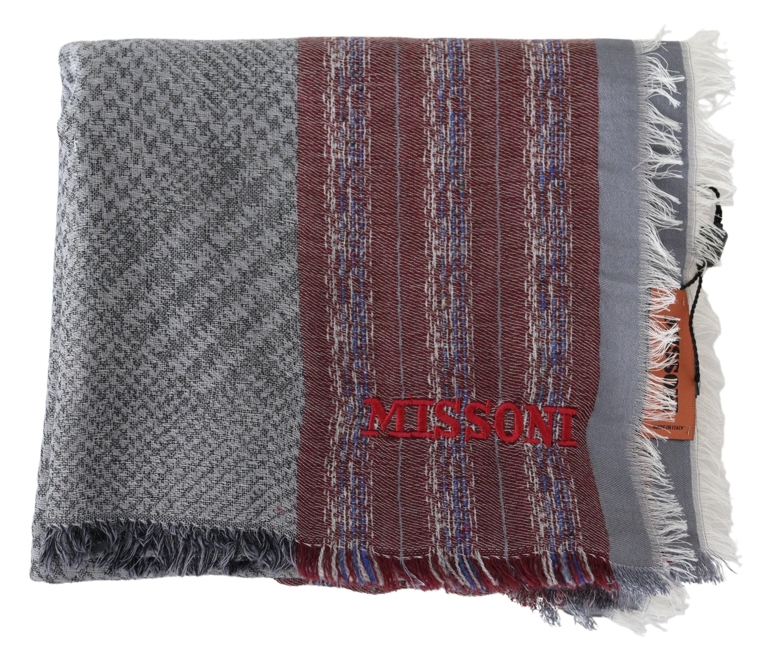 Многоцветен шарен шал от вълнена смес Missoni унисекс