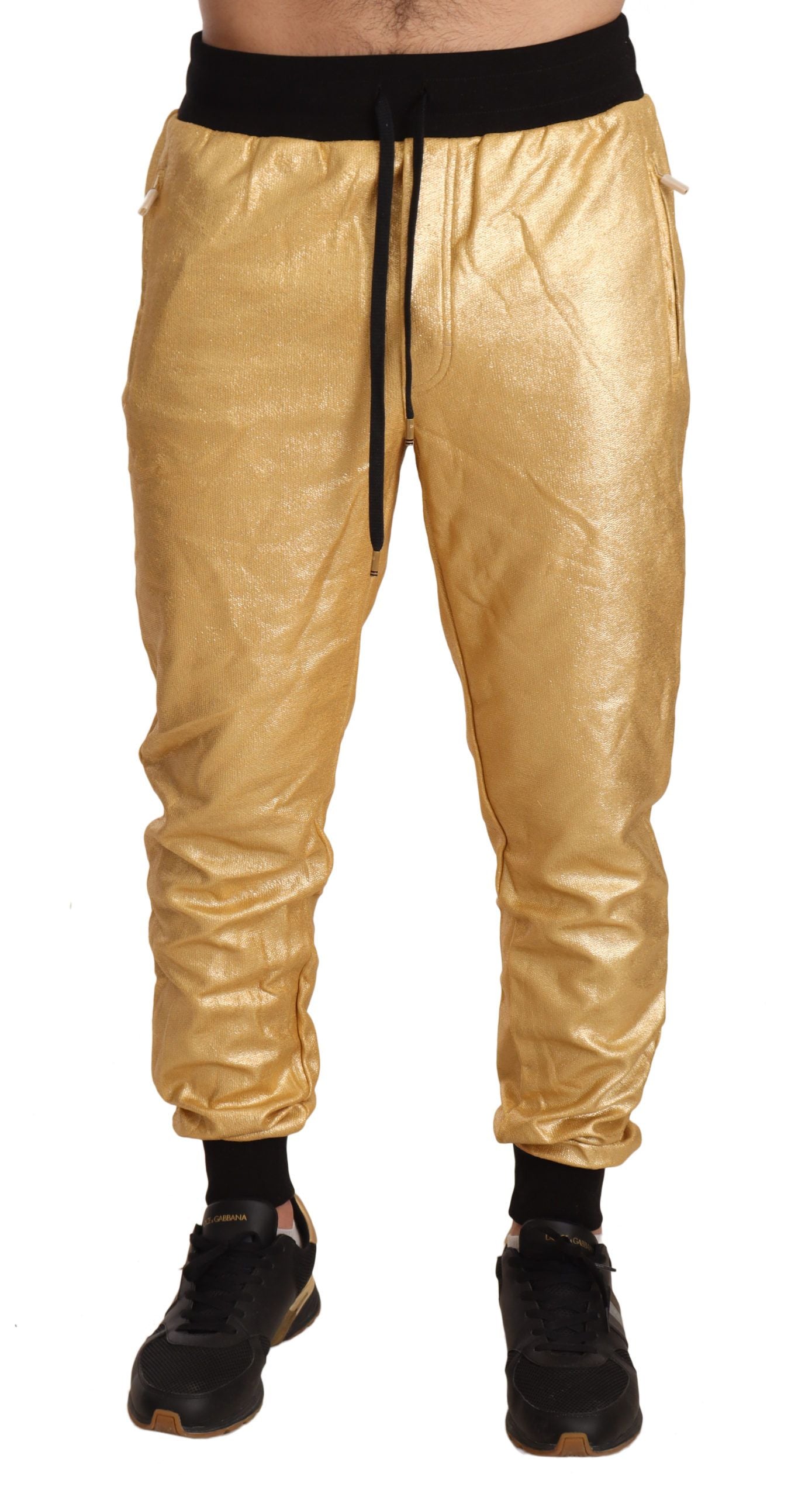 Памучни панталони Dolce &amp; Gabbana Златно прасе на годината