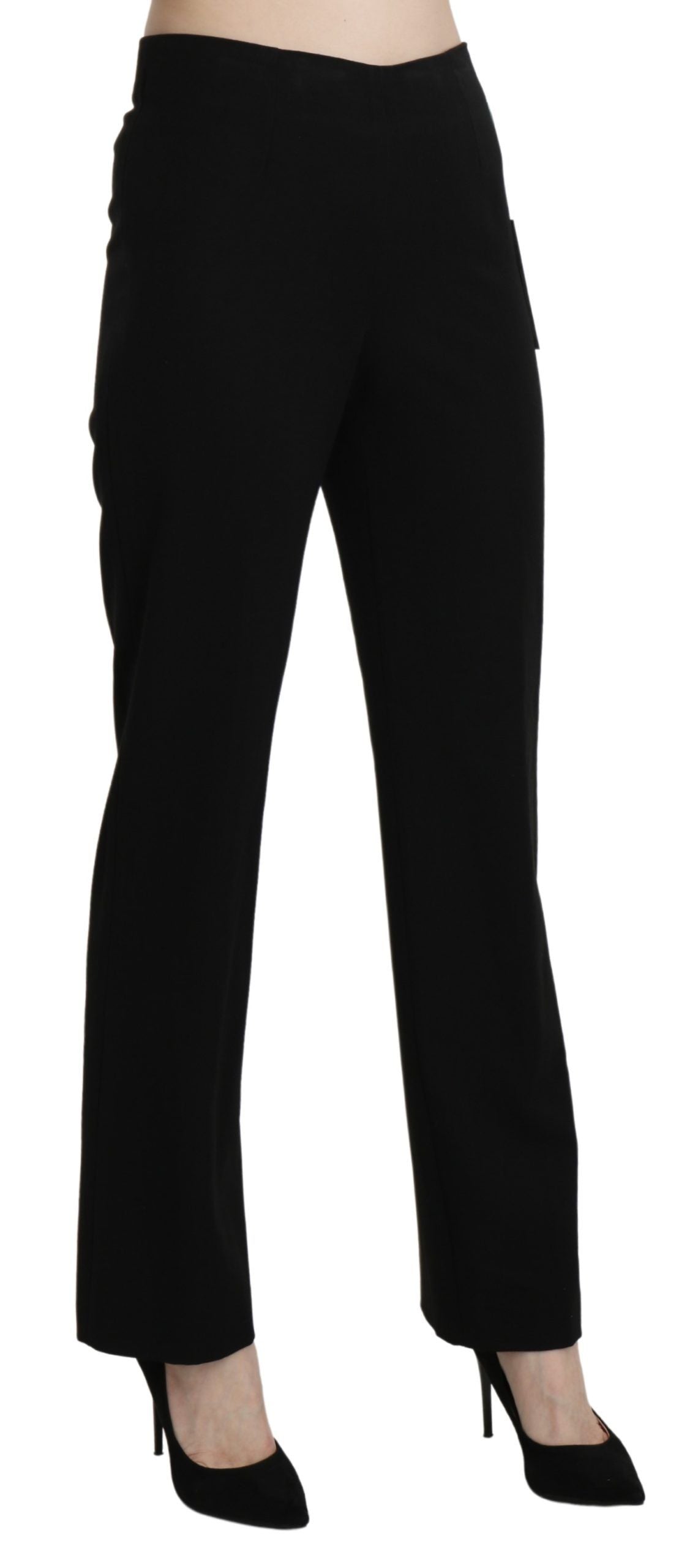 Черен прав официален панталон с висока талия BENCIVENGA