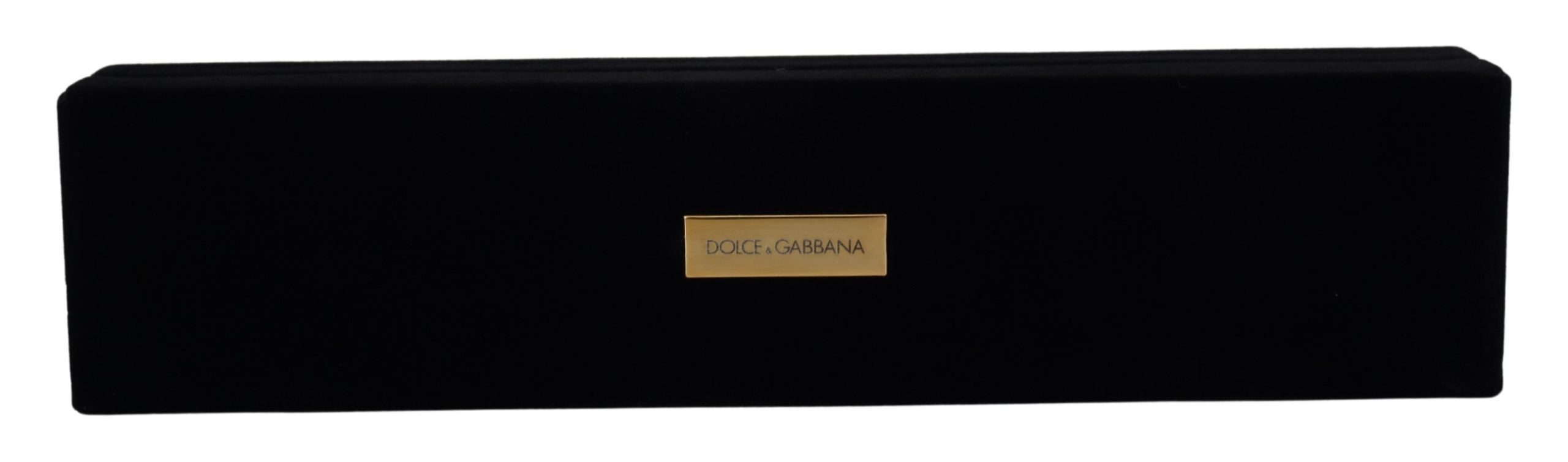 Кутия за бижута Dolce &amp; Gabbana Black Velvet Logo Plaque Storage Гривна