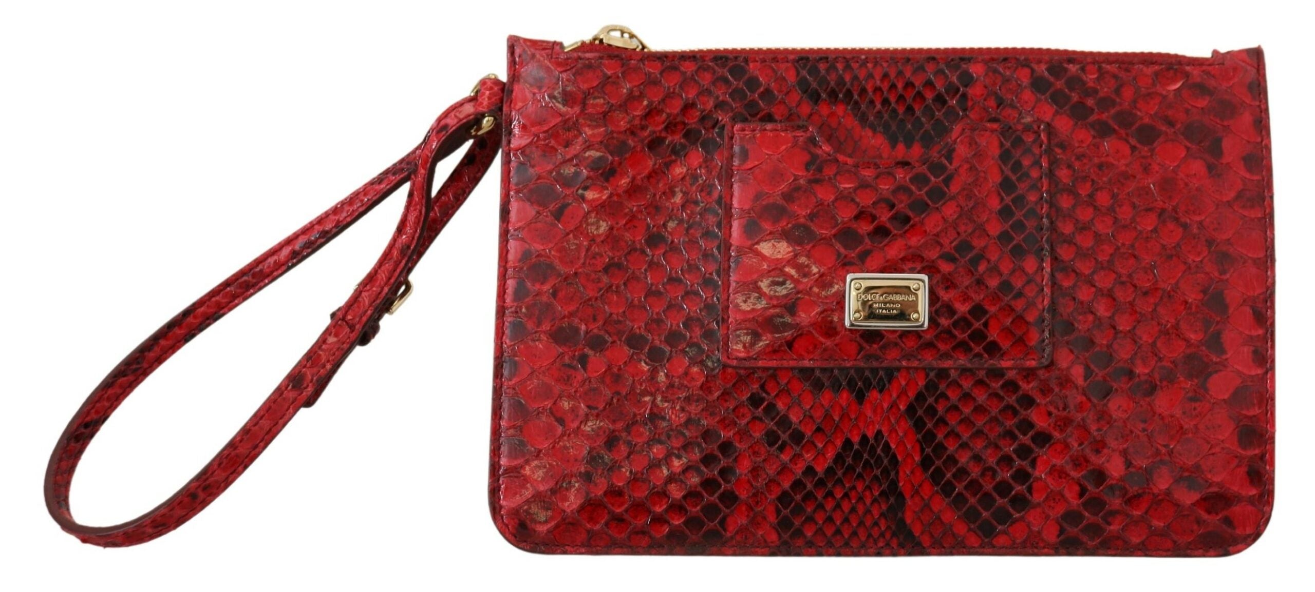 Червена кожена чанта Dolce &amp; Gabbana Ayers с китка и ръка