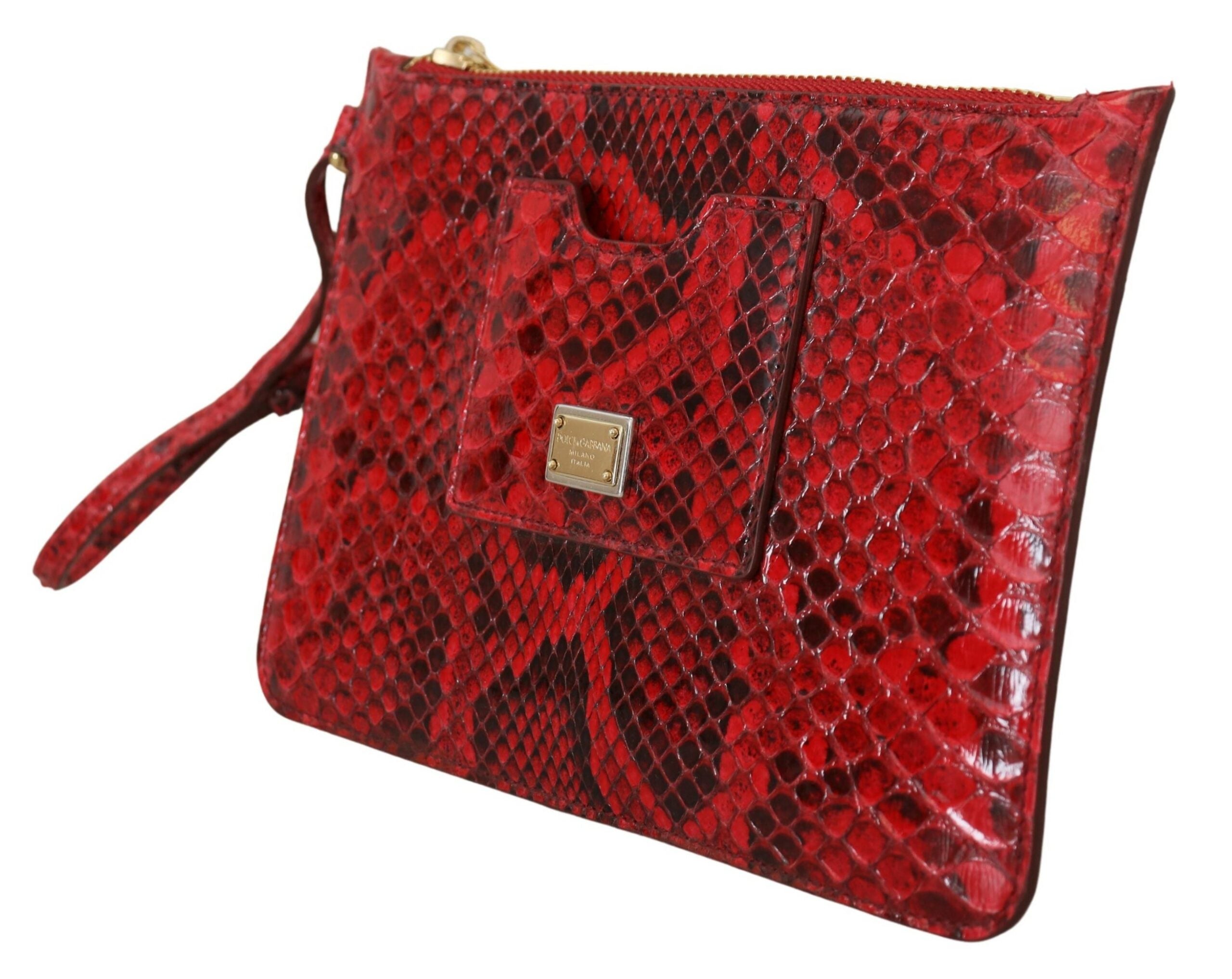 Червена кожена чанта Dolce &amp; Gabbana Ayers с китка и ръка