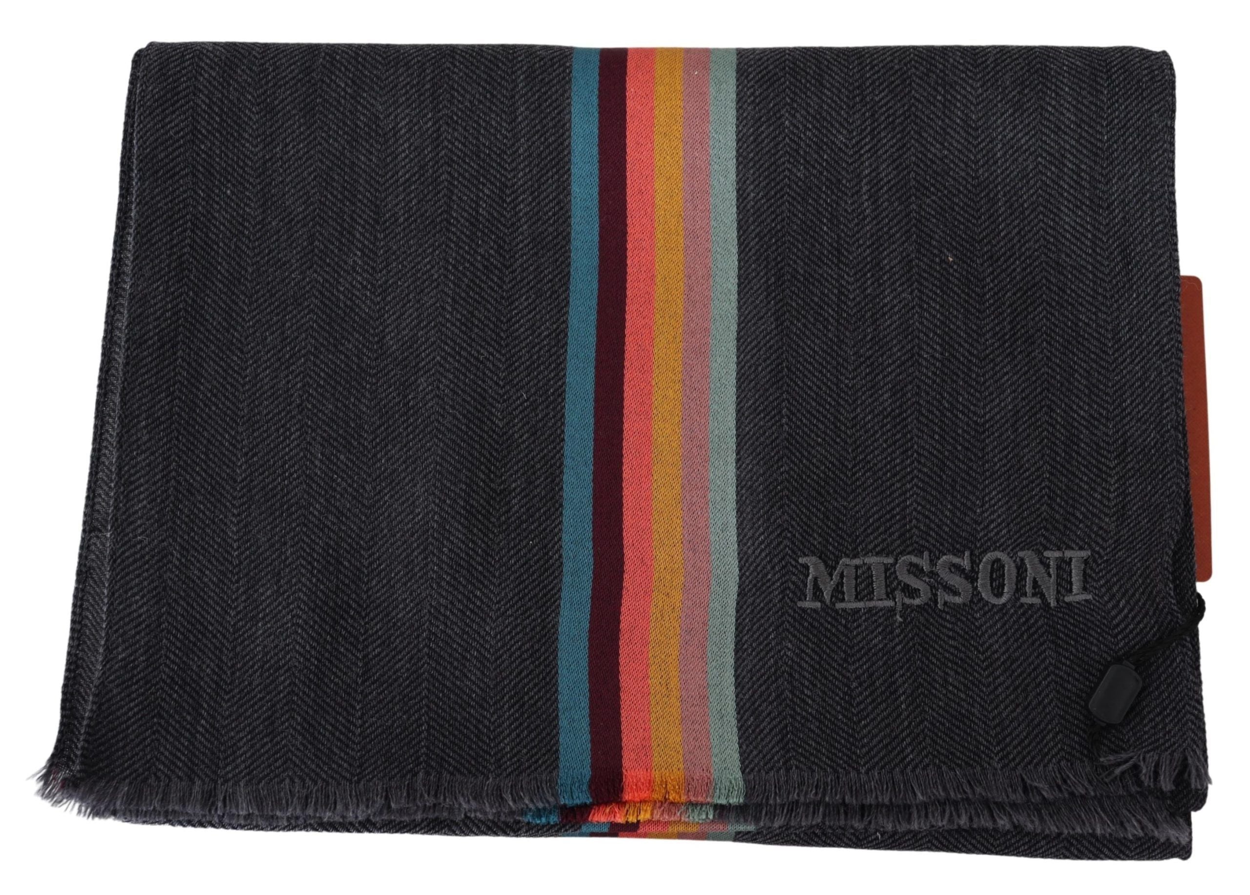 Многоцветен вълнен шал на райета Missoni унисекс