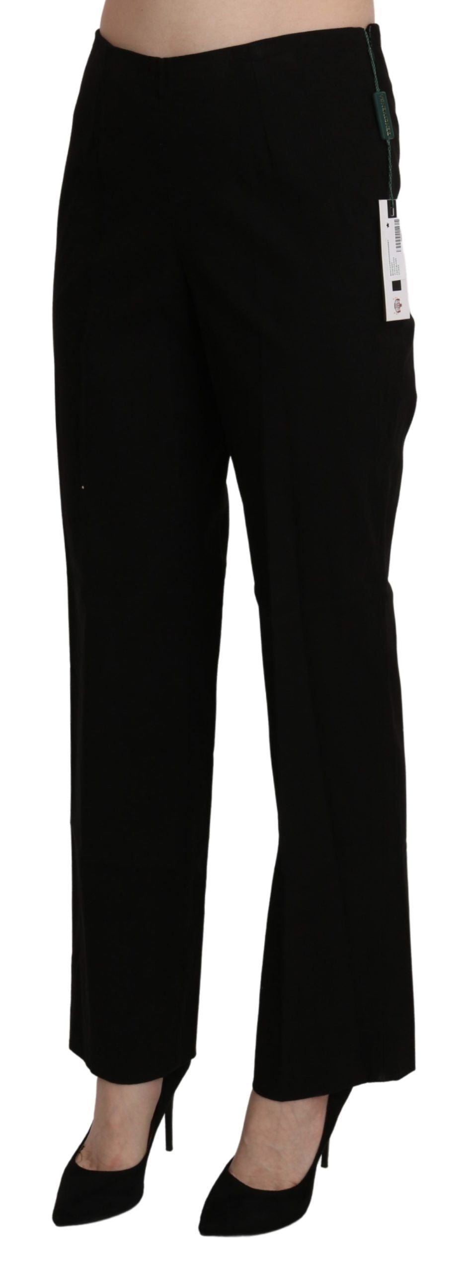 Черен прав панталон с висока талия BENCIVENGA