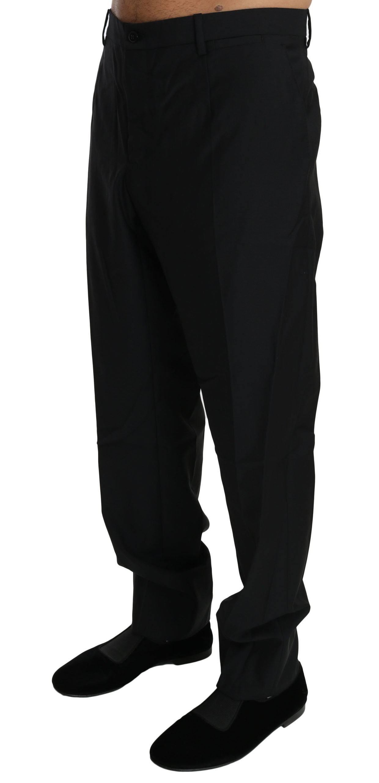 Dolce &amp; Gabbana Черна рокля Официален панталон Мъжки вълнен панталон