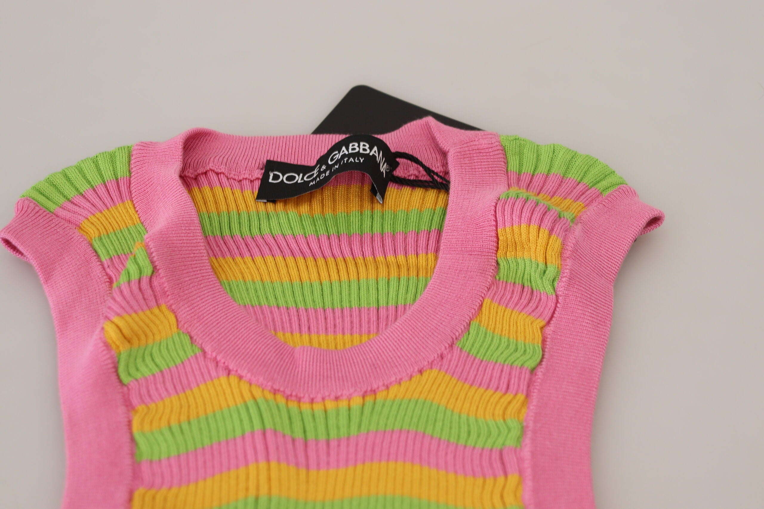 Dolce &amp; Gabbana многоцветна копринена жилетка пуловер потник