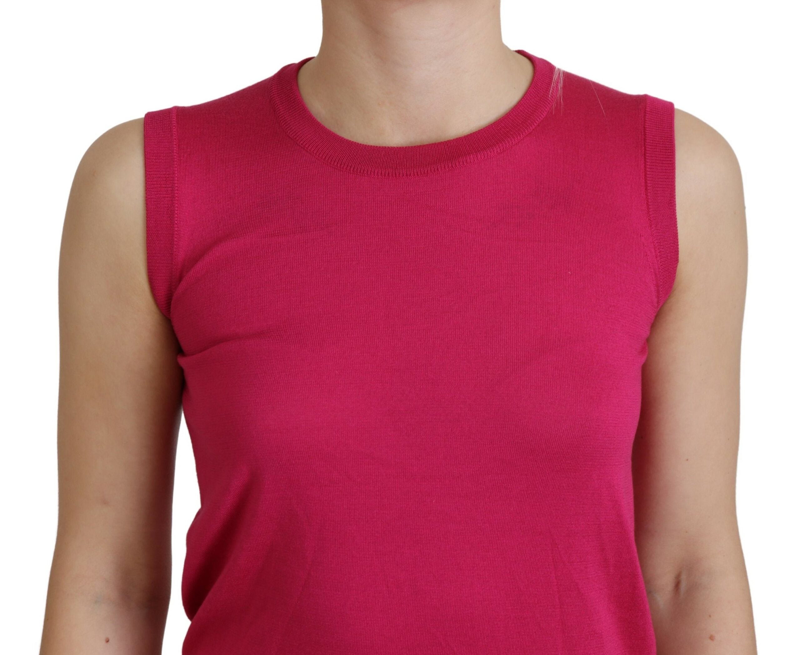 Dolce & Gabbana Chic Pink Silk Sleeveless Tank Top Vest