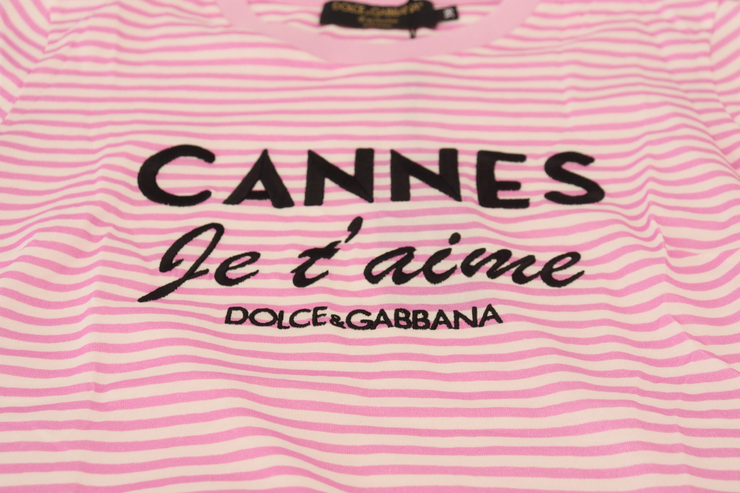 Dolce & Gabbana Exclusive Striped Love Affair Cotton Tee