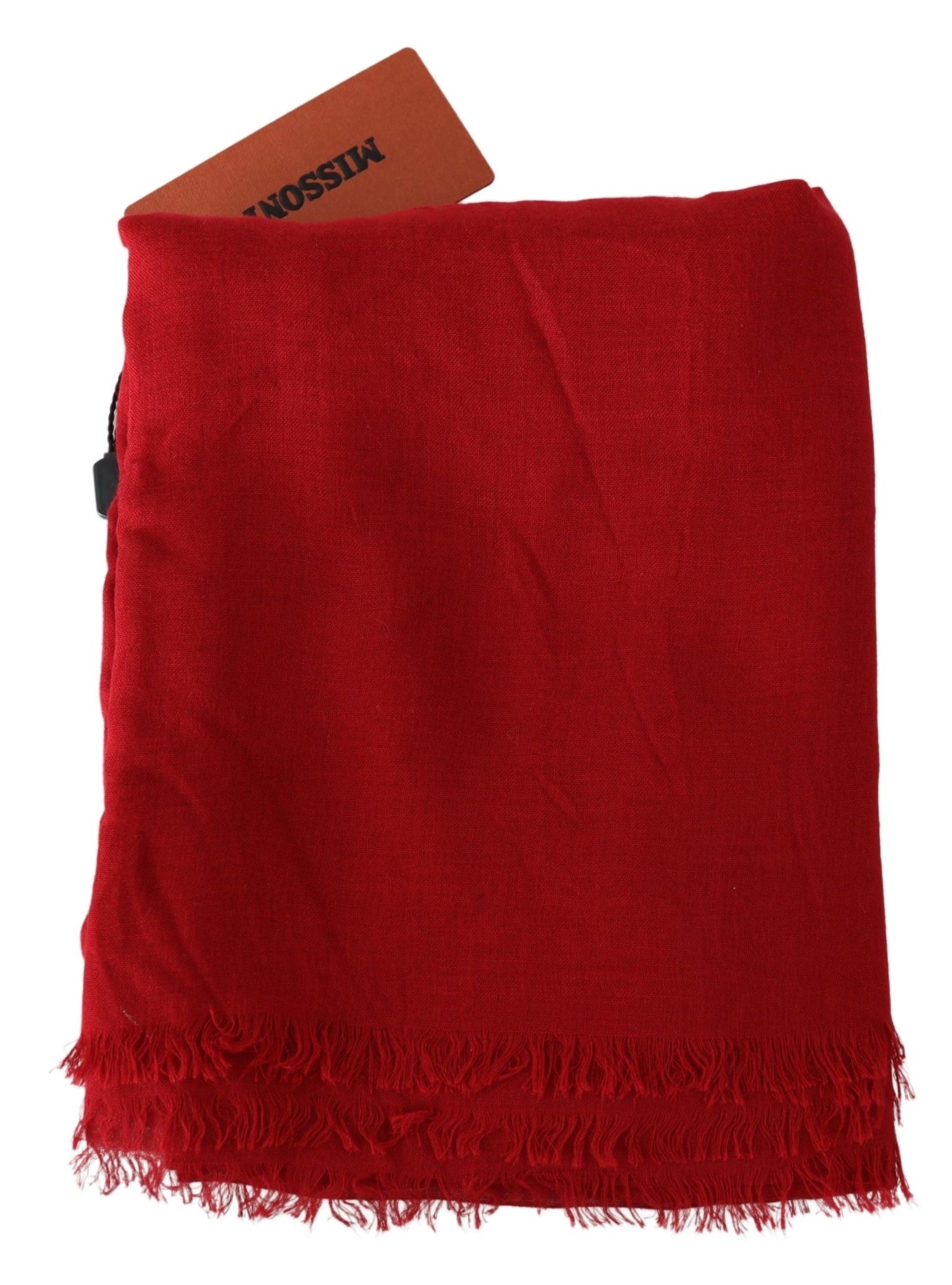 Missoni Червен кашмирен унисекс шал с ресни