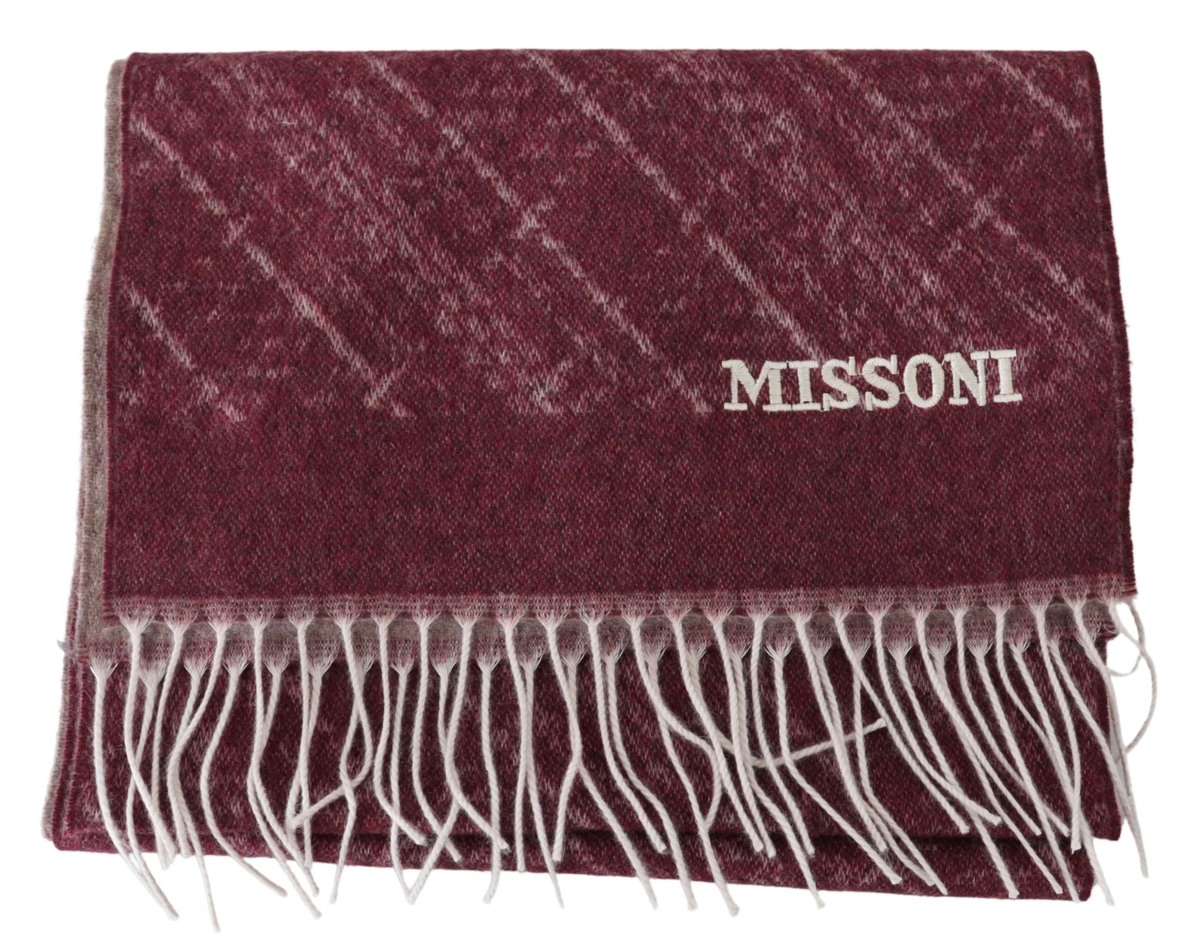 Missoni Maroon 100% кашмирен унисекс шал с ресни