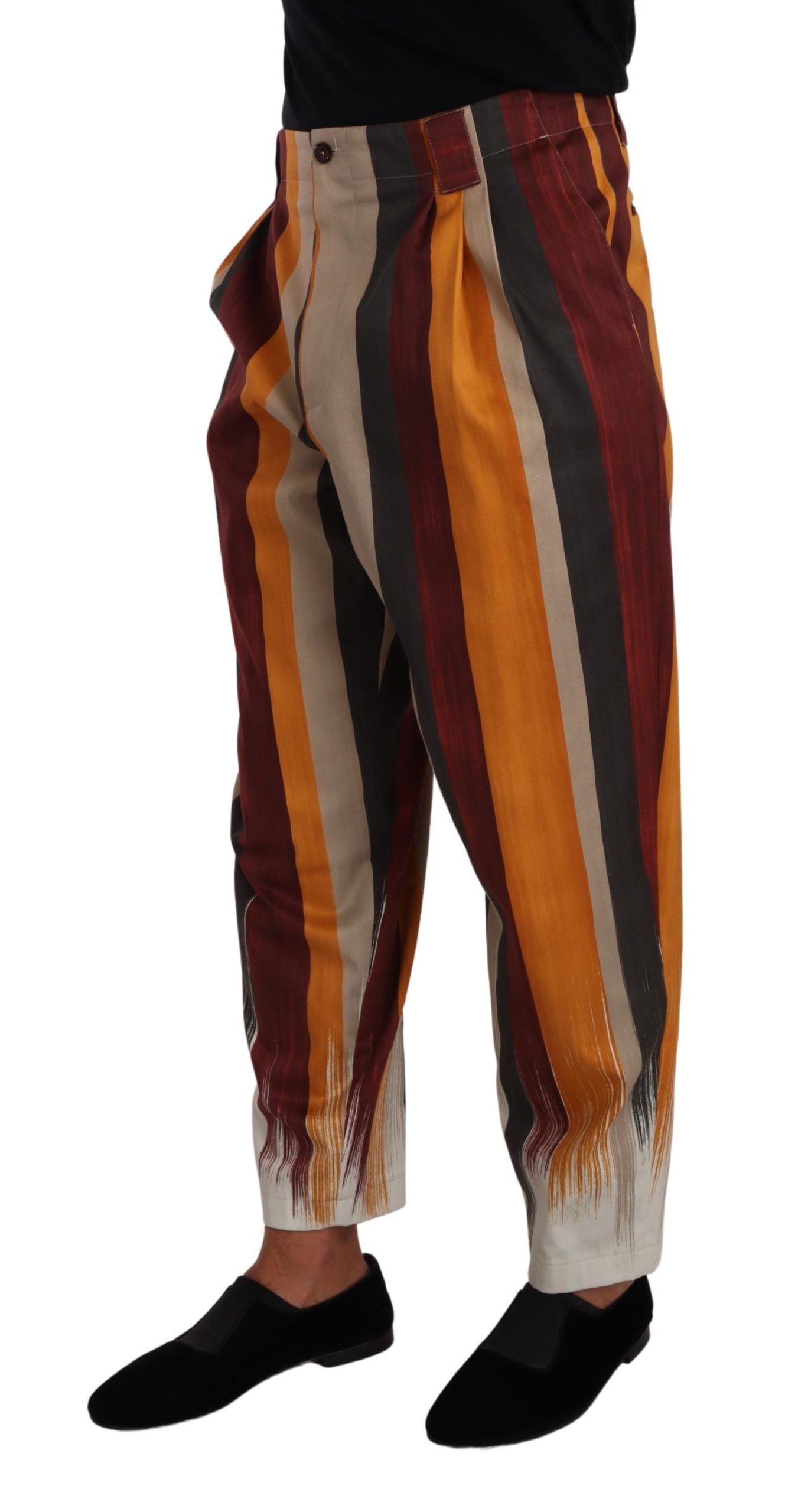Dolce &amp; Gabbana многоцветни раирани памучни стеснени панталони