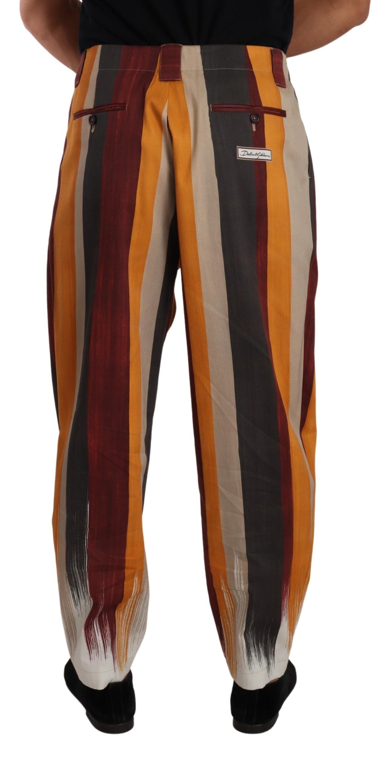 Dolce &amp; Gabbana многоцветни раирани памучни стеснени панталони