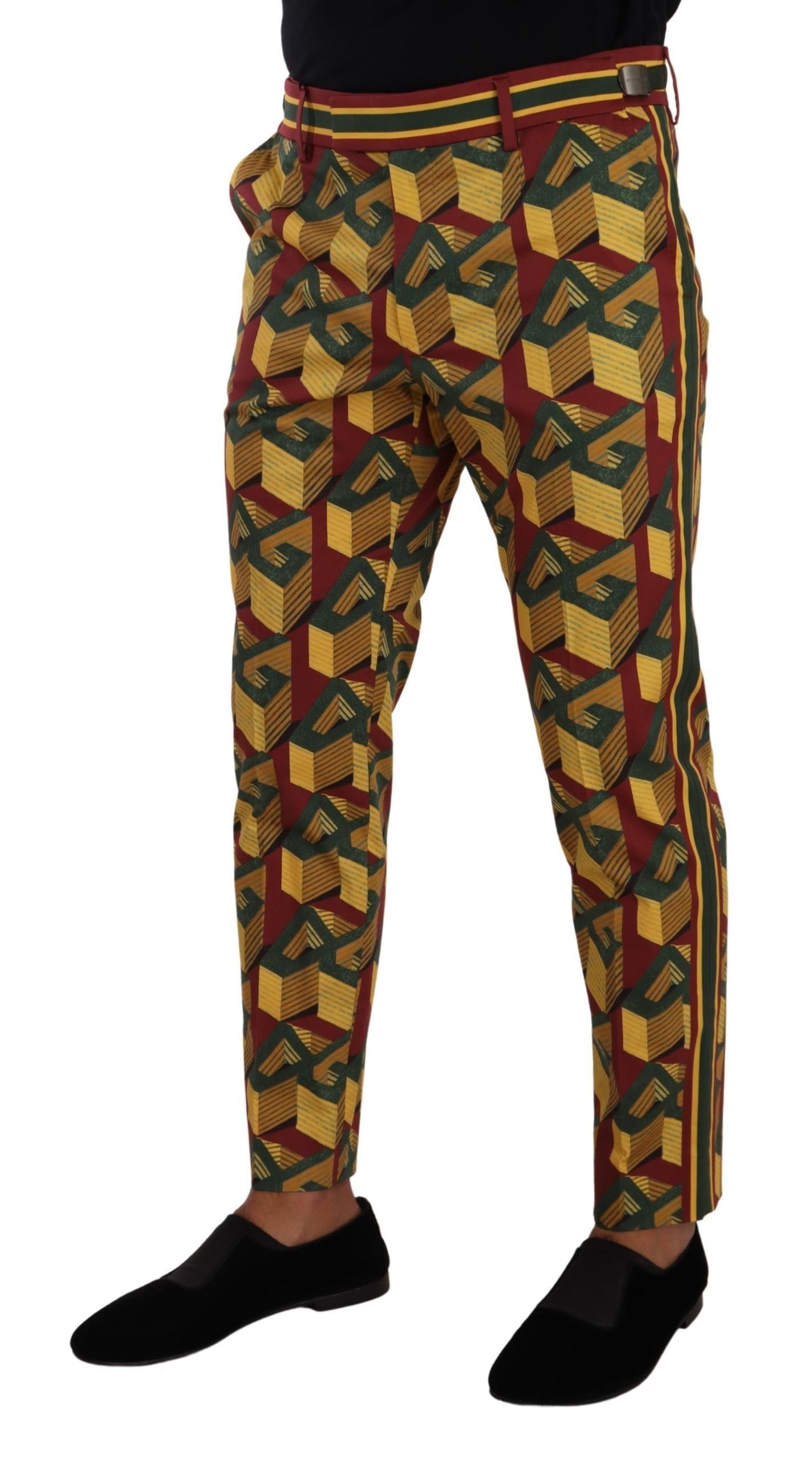 Dolce &amp; Gabbana Multicolor Logo Mania Памучни стеснени панталони