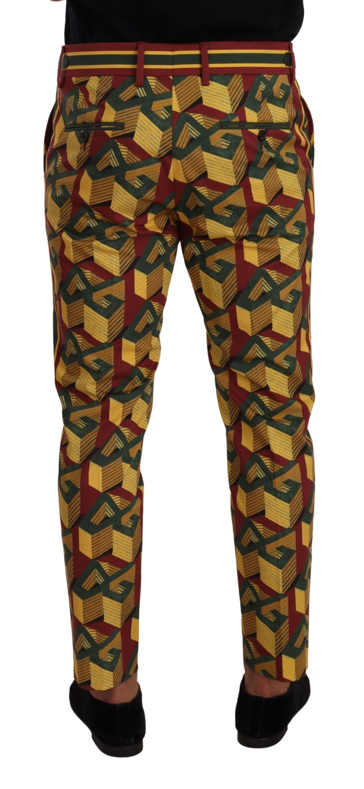Dolce &amp; Gabbana Multicolor Logo Mania Памучни стеснени панталони