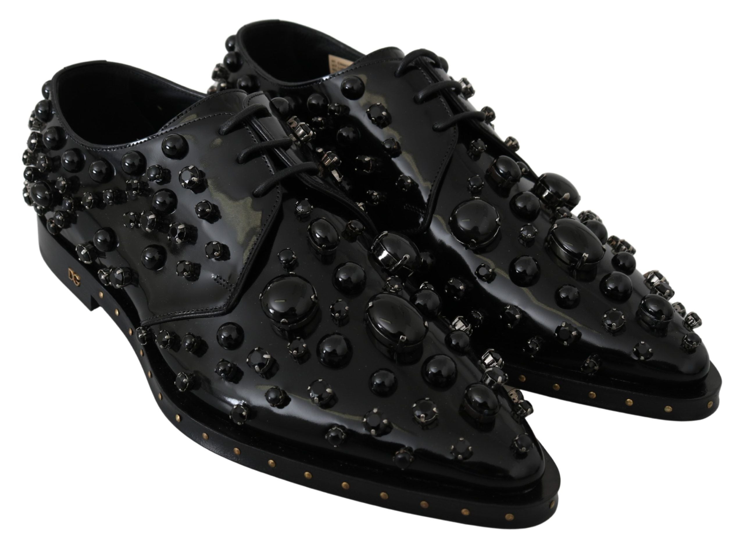 Dolce & Gabbana Elegant Black Dress Shoes with Crystals