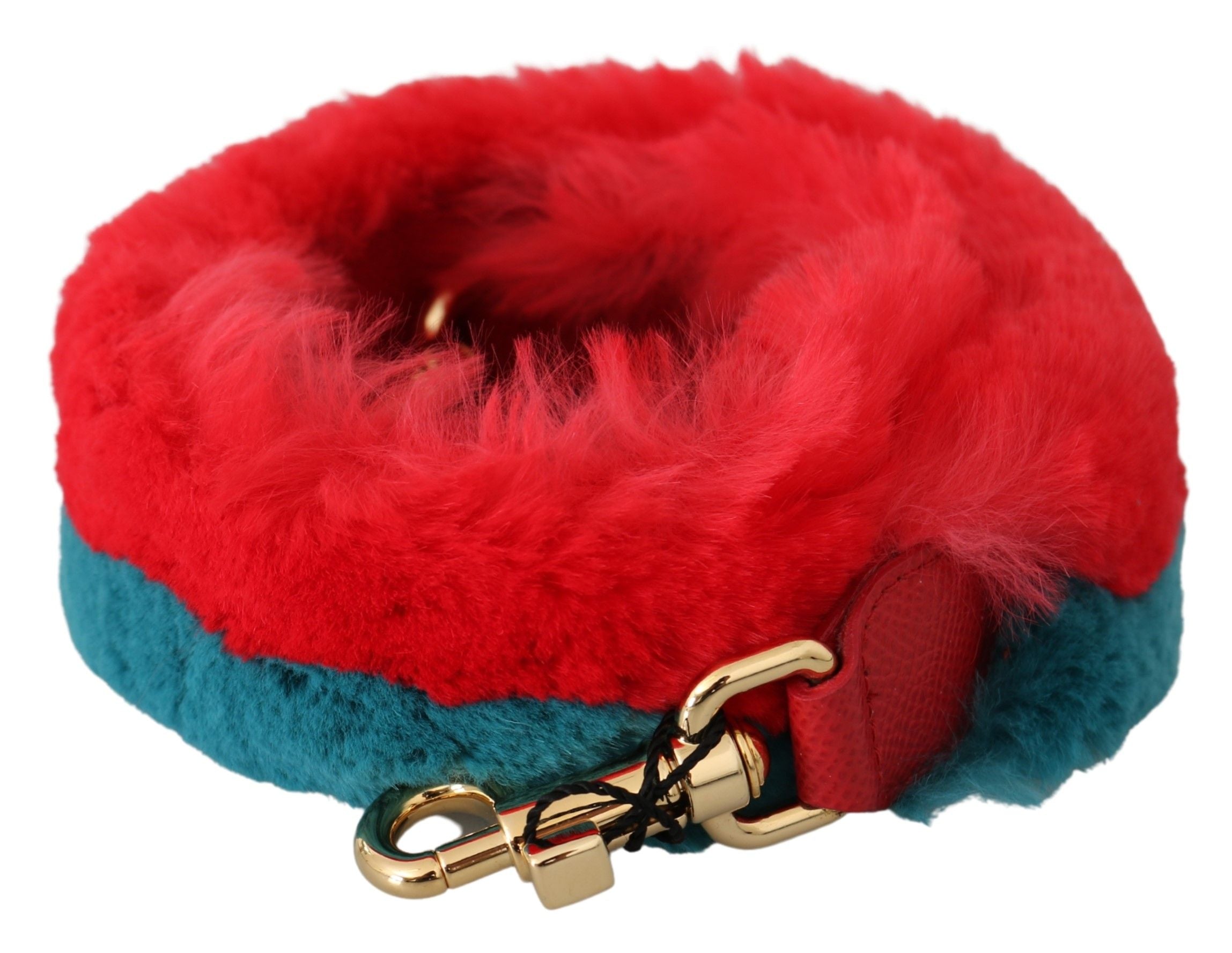 Dolce &amp; Gabbana червена синя заешка кожена каишка през рамо