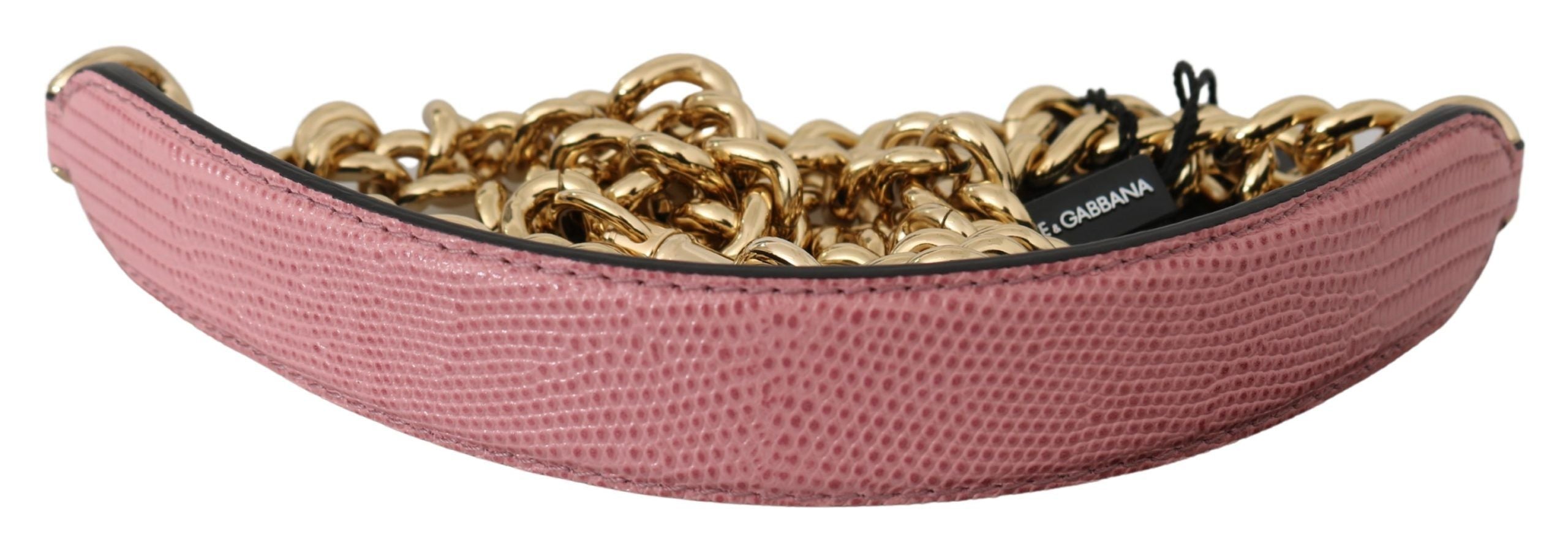 Dolce &amp; Gabbana розова кожена златна верижка аксесоар презрамка за рамо