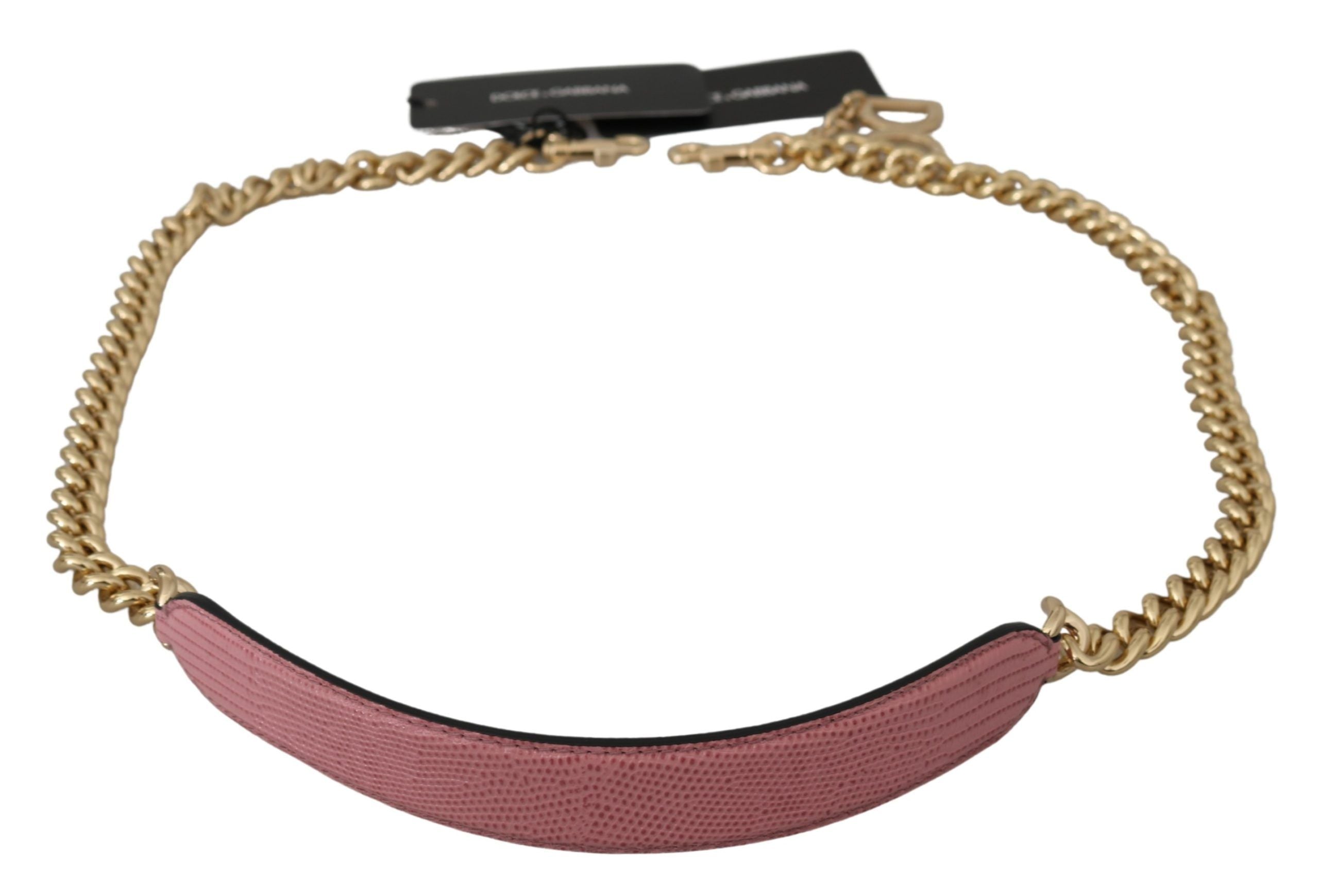 Dolce &amp; Gabbana розова кожена златна верижка аксесоар презрамка за рамо