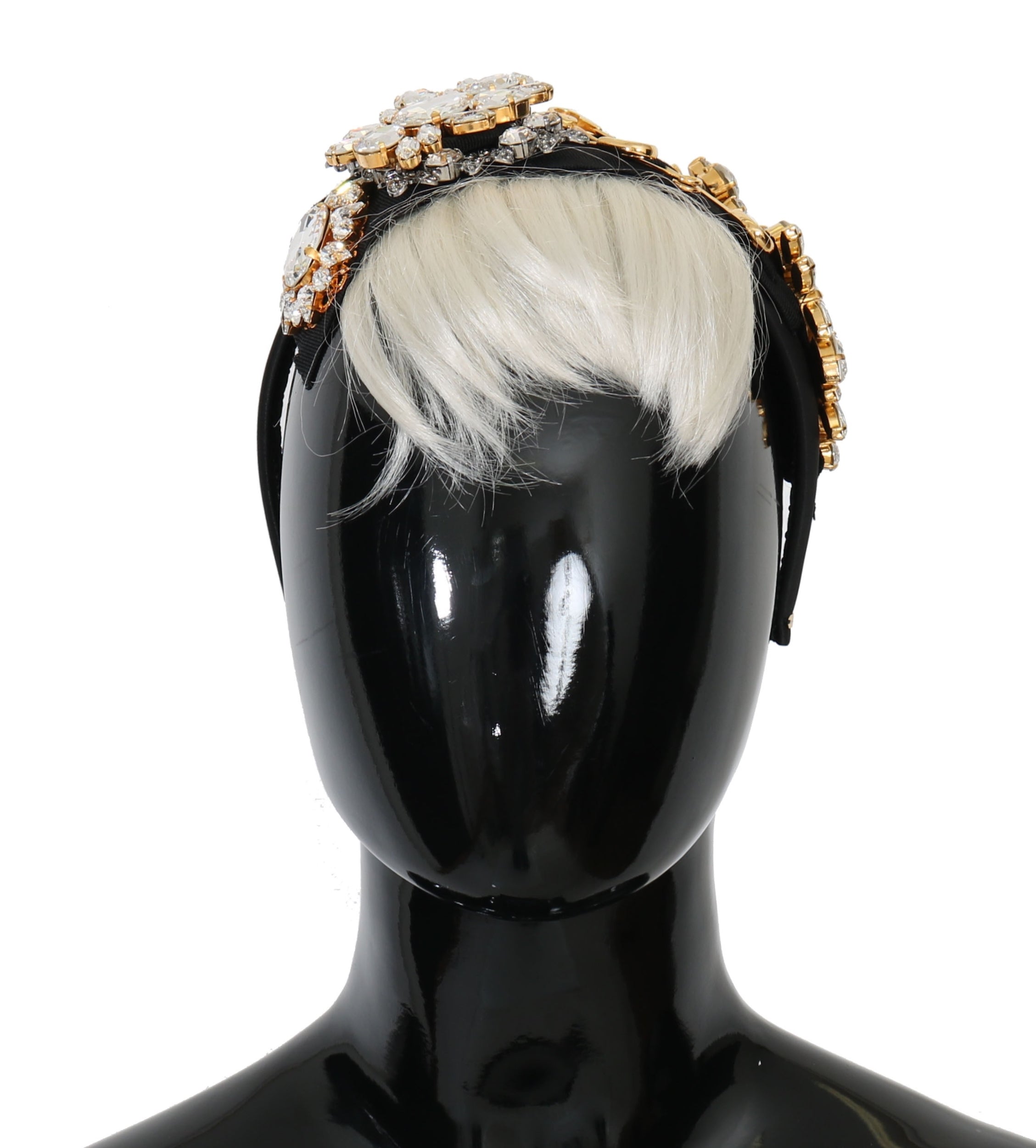 Dolce &amp; Gabbana черна кристално бяла коса Parrucchiera диадема за глава