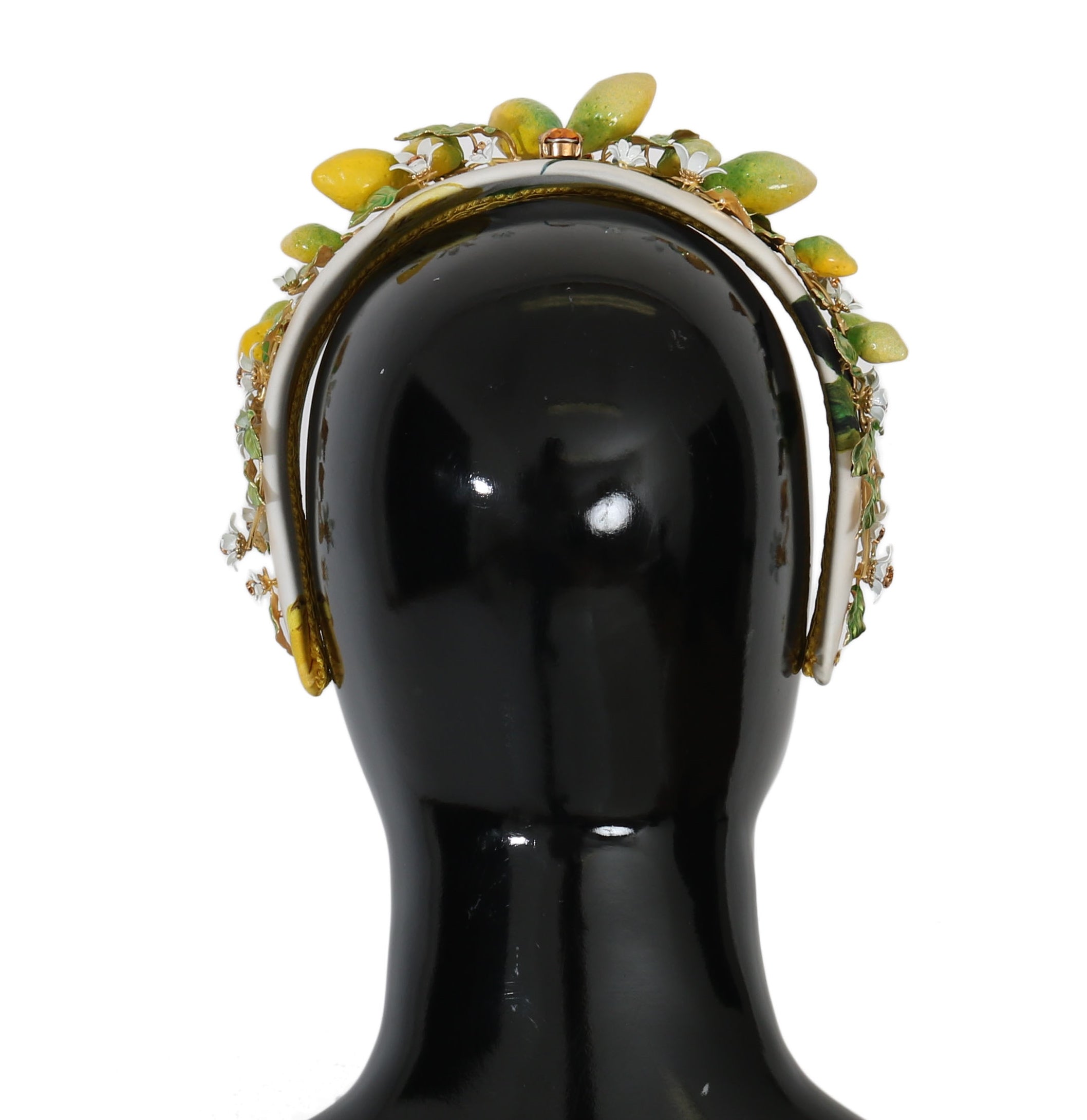 Dolce &amp; Gabbana Yellow Lemons Sicily Crystal Diadem Tiara лента за глава