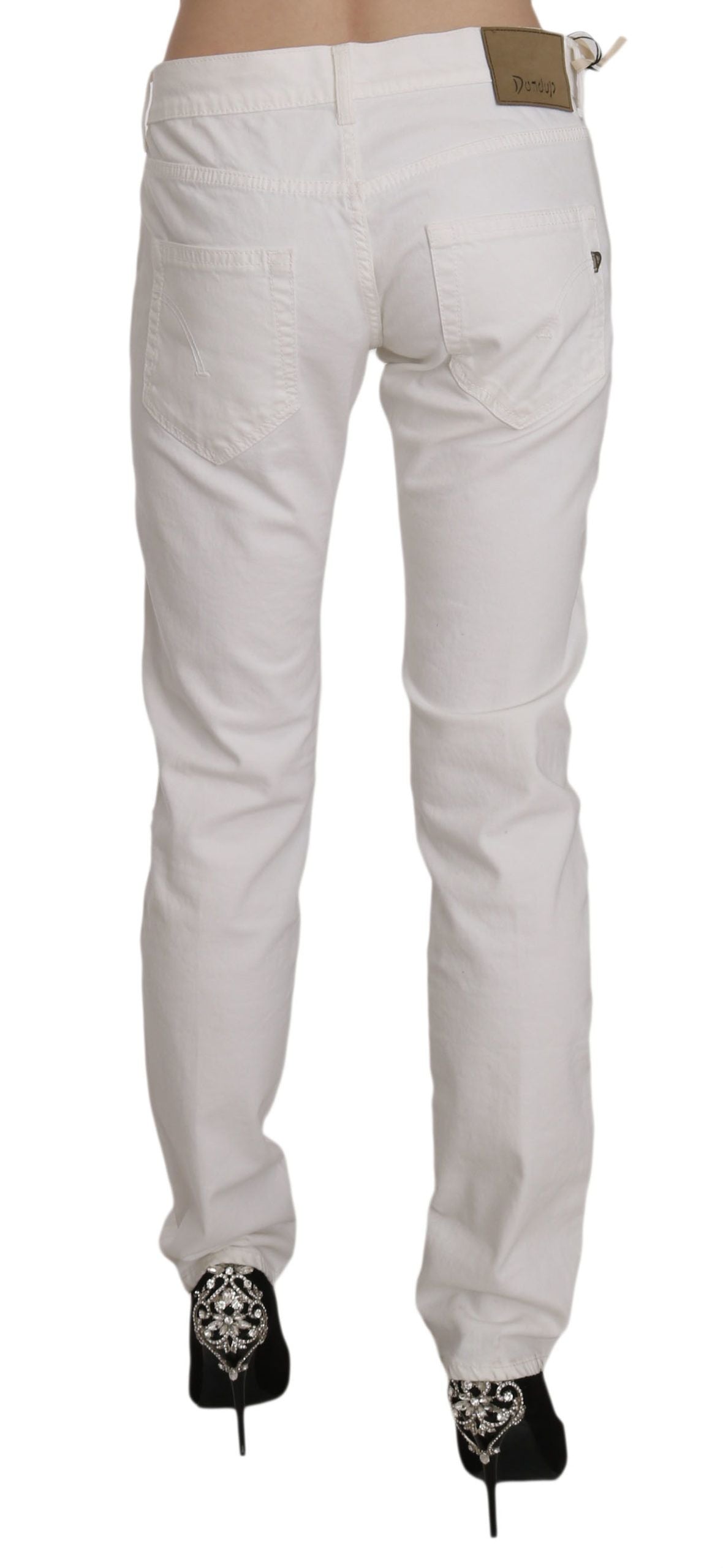 Dondup Бели памучни еластични тесни ежедневни дънкови панталони Дънки