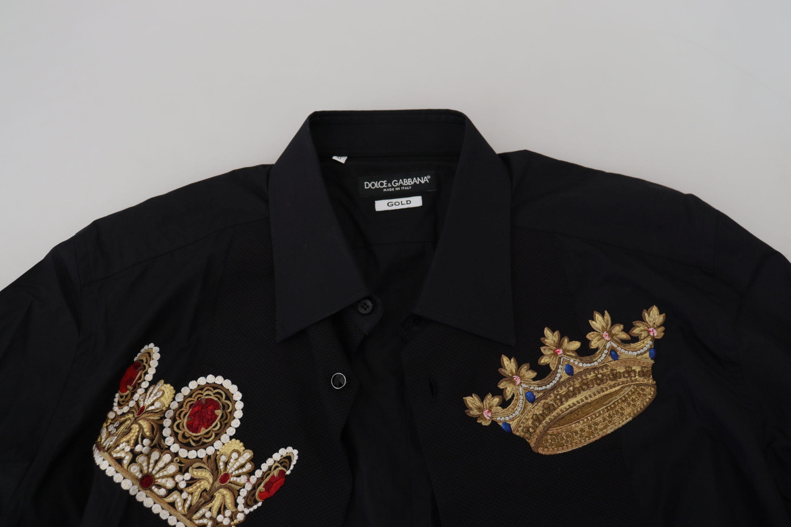 Официална риза Dolce &amp; Gabbana Black Gold Crown Slim Fit Dress