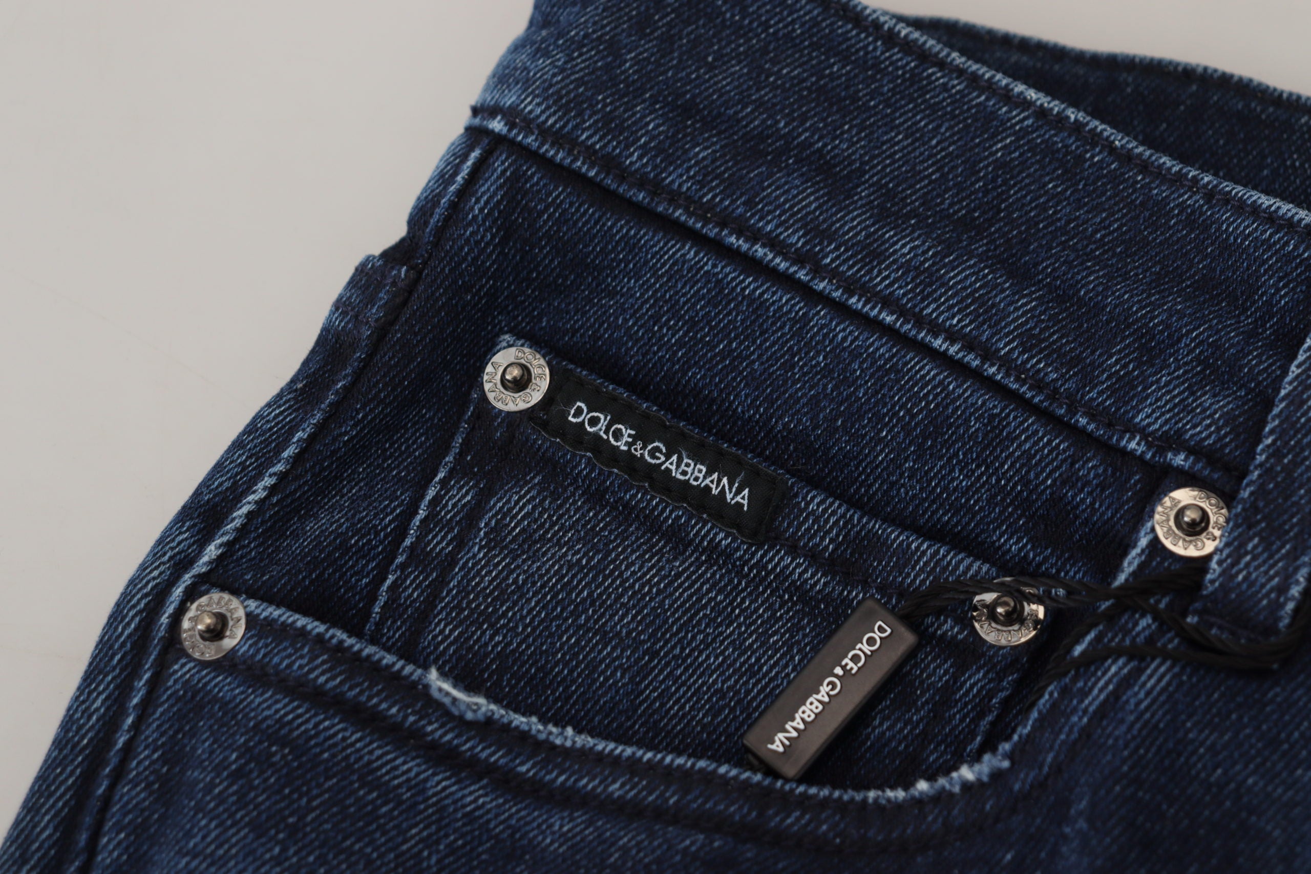 Dolce &amp; Gabbana Сини памучни кльощави дънки от деним