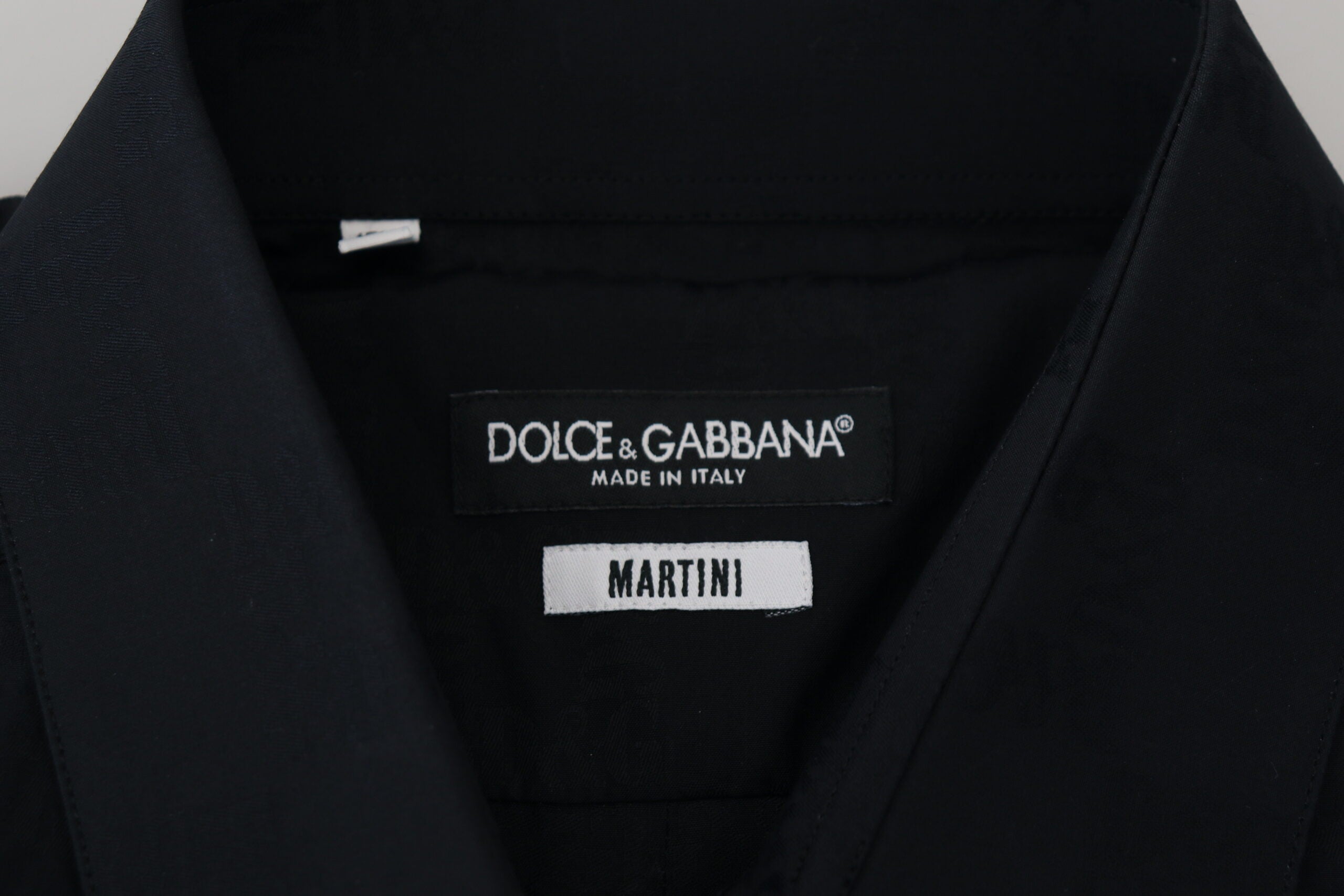 Dolce &amp; Gabbana Черна памучна рокля Официална риза MARTINI