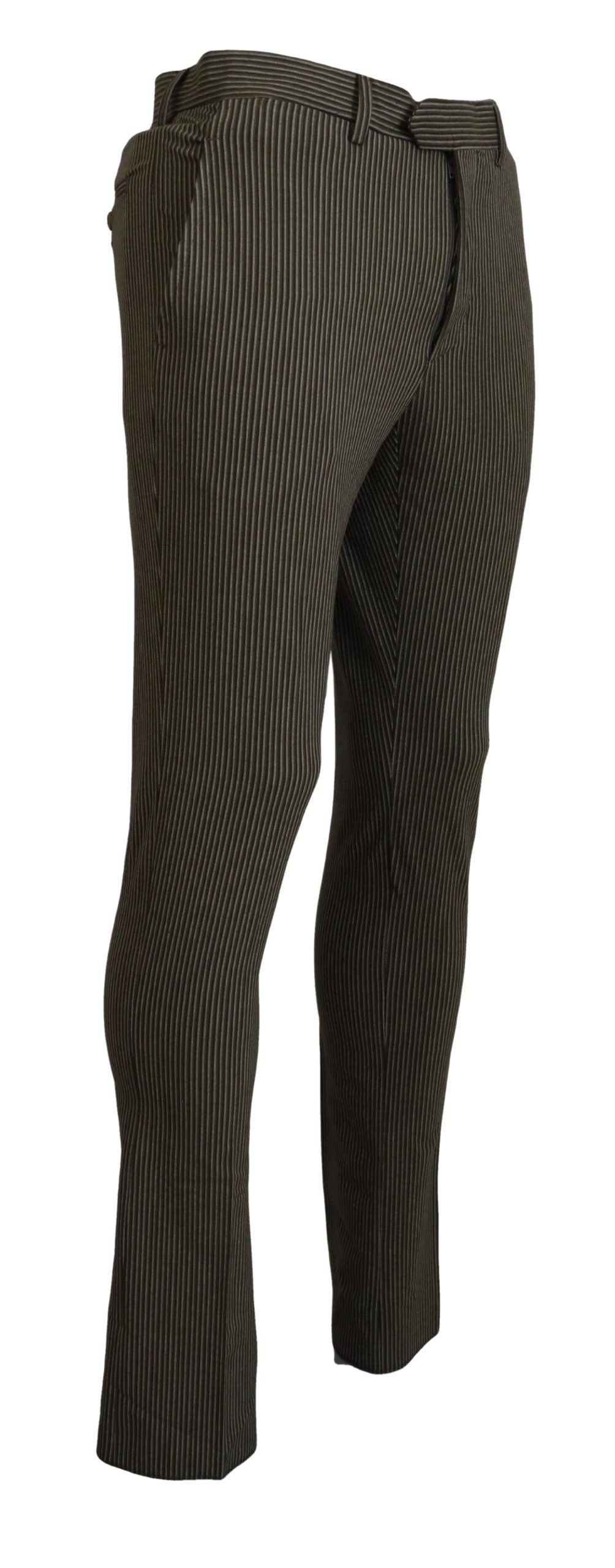 Многоцветни мъжки панталони от чист памук на райета BENCIVENGA