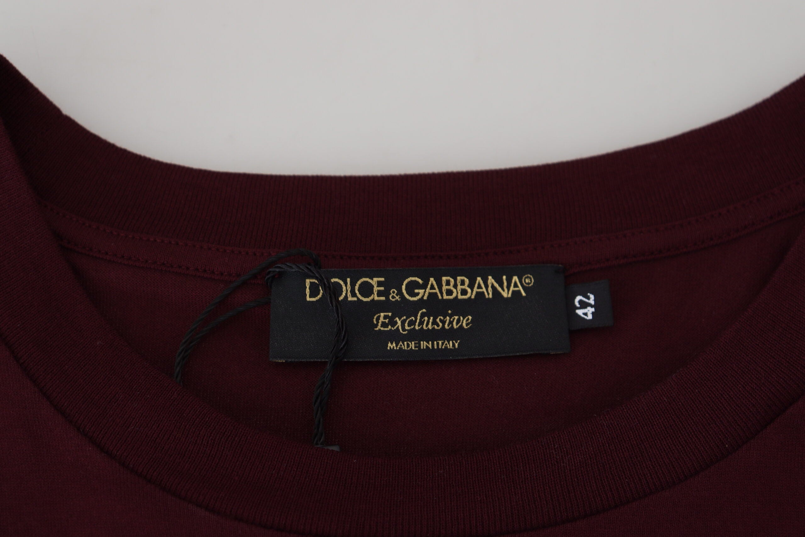 Мъжка тениска Dolce &amp; Gabbana Maroon с щампи с къси ръкави