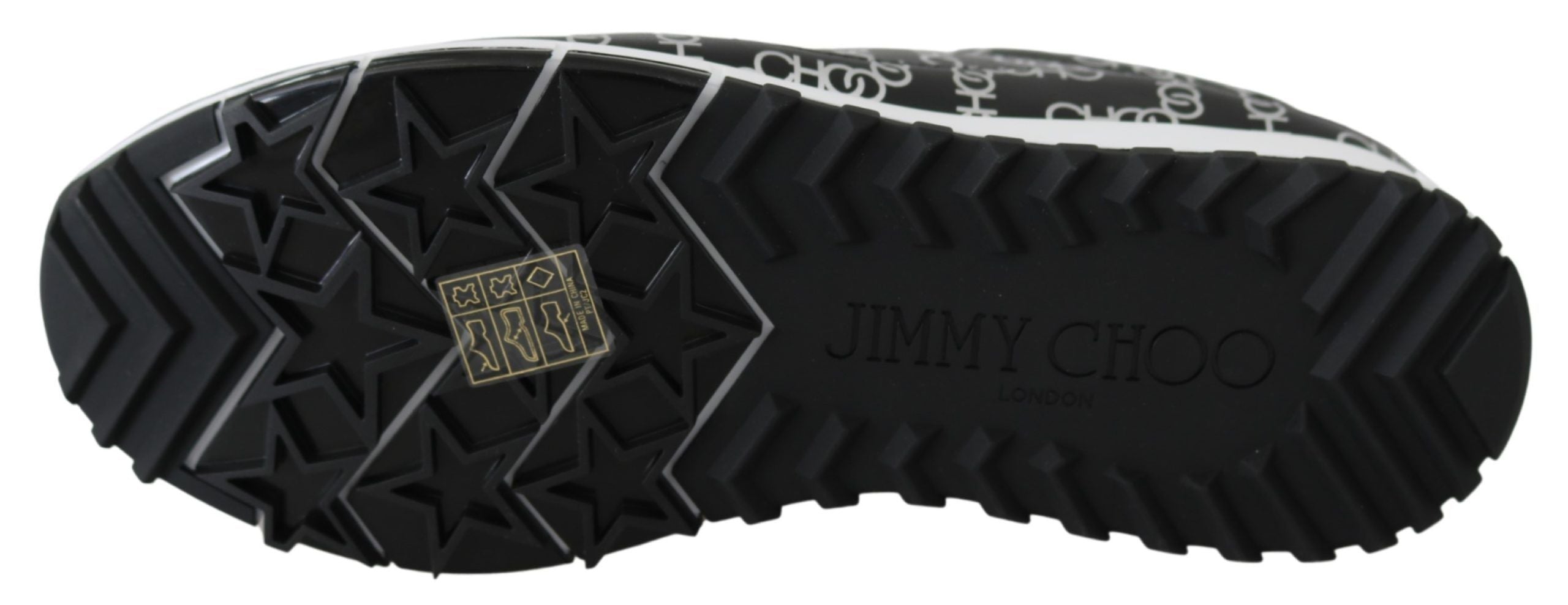 Черни и сребристи кожени маратонки Monza Jimmy Choo