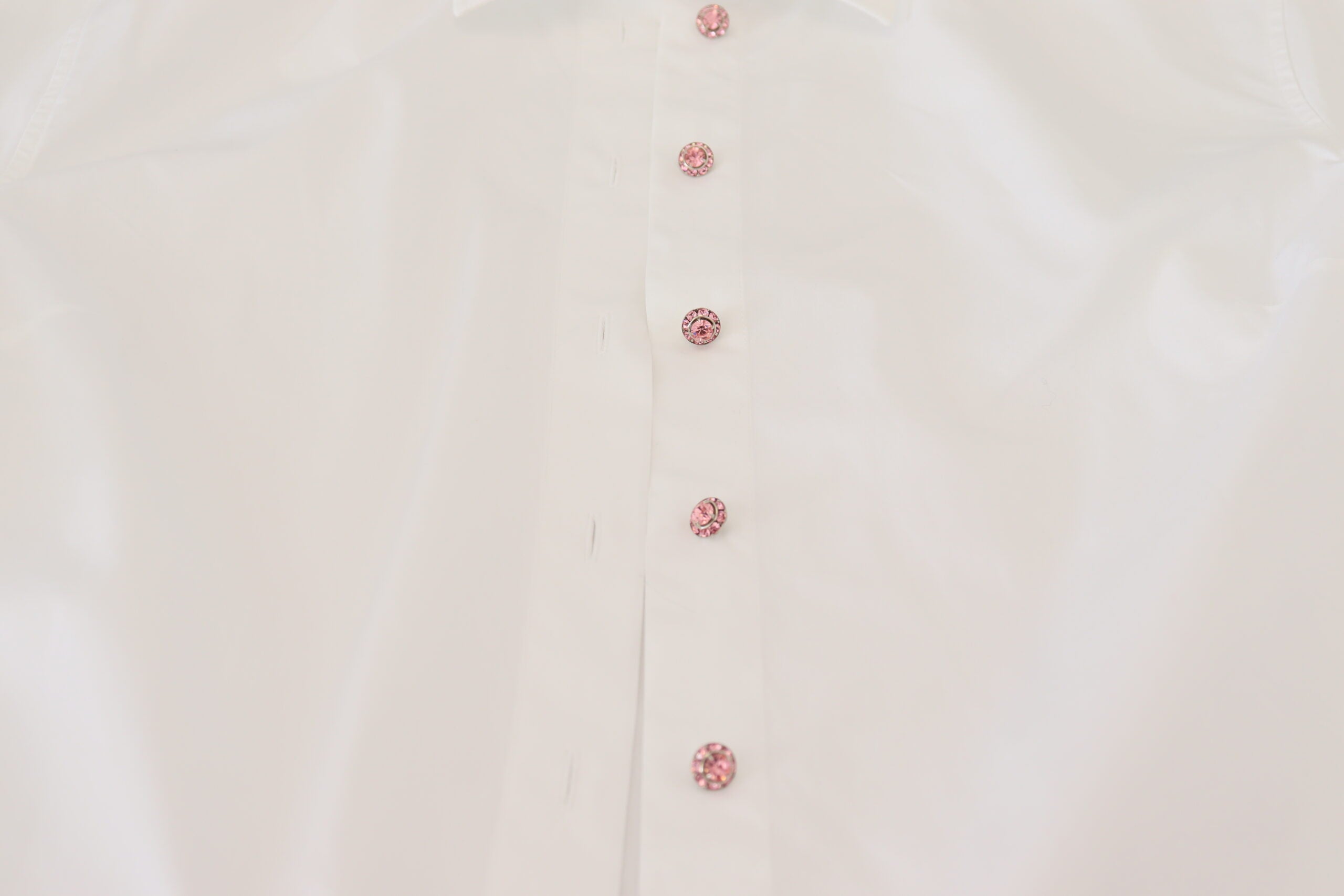 Dolce &amp; Gabbana Бяло памучно горнище с копчета отпред с къс ръкав