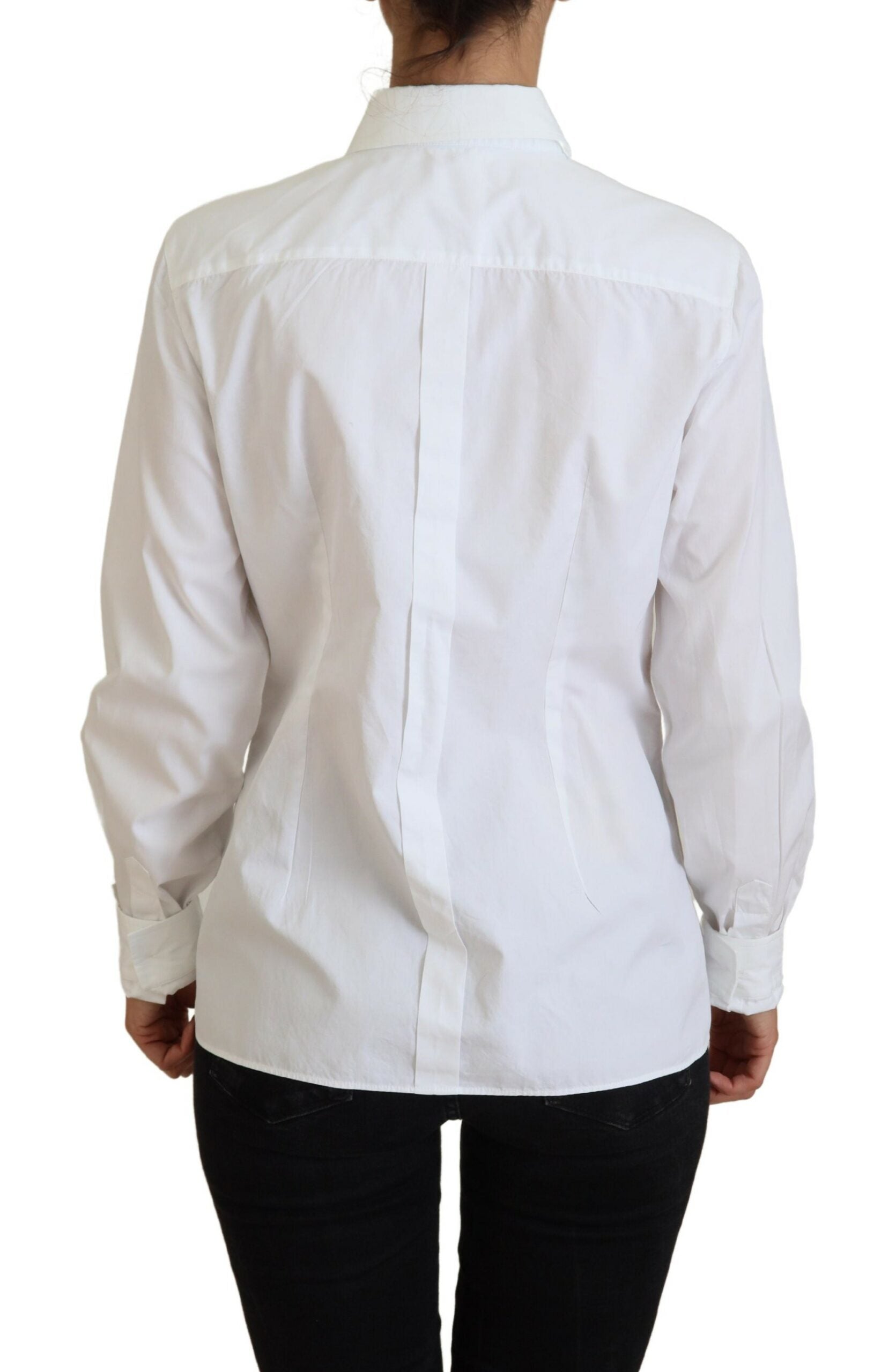 Dolce & Gabbana Elegant White Cotton Button-Up Top
