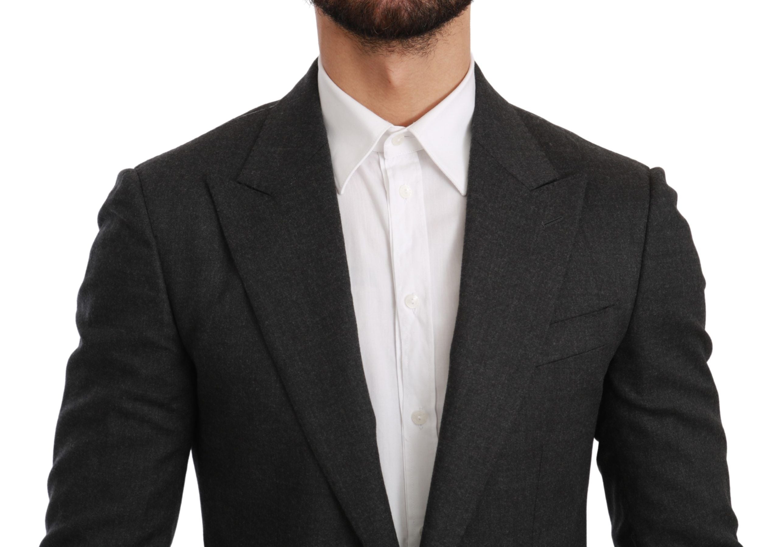 Dolce & Gabbana Elegant Gray Slim Fit Formal Blazer