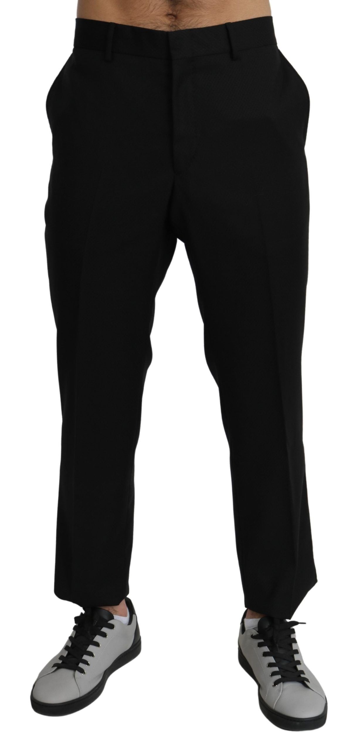 Черен памучен официален панталон Dolce &amp; Gabbana