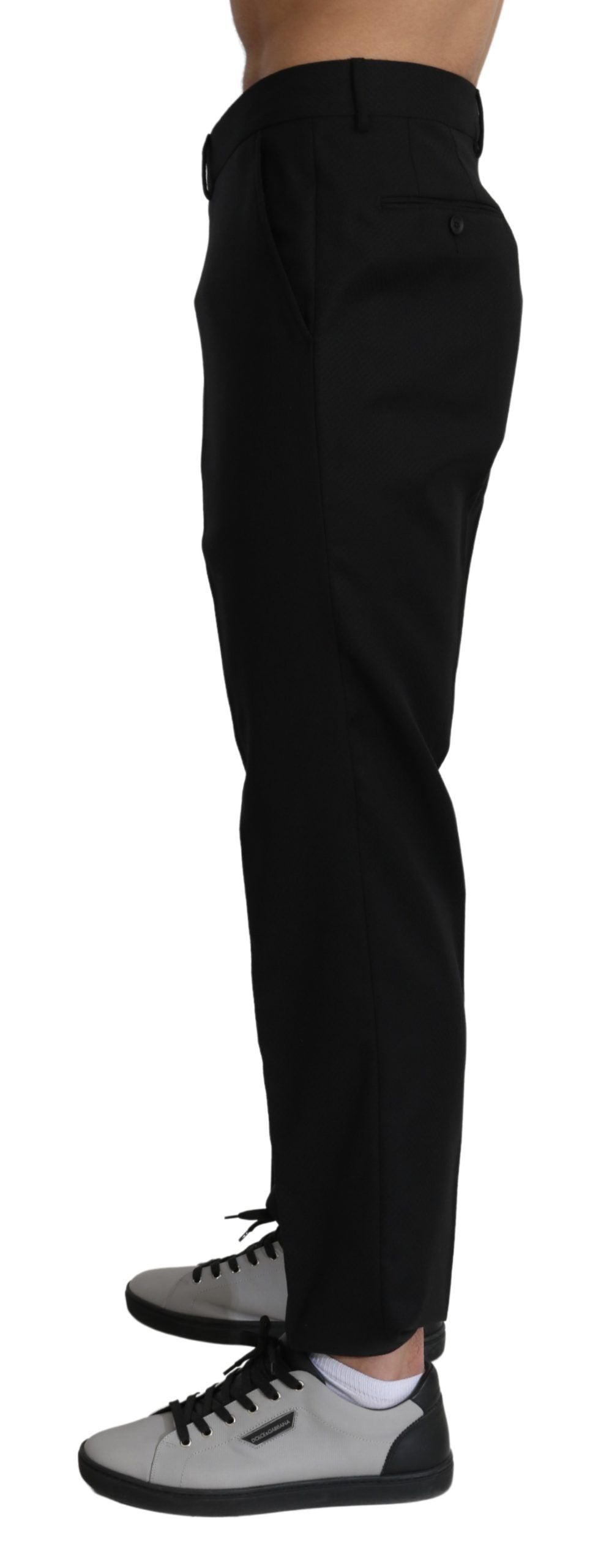 Черен памучен официален панталон Dolce &amp; Gabbana