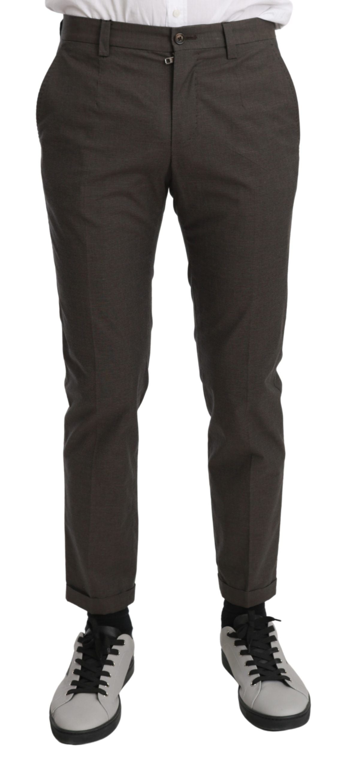 Кафяв ежедневен мъжки панталон Dolce &amp; Gabbana от 100% памук
