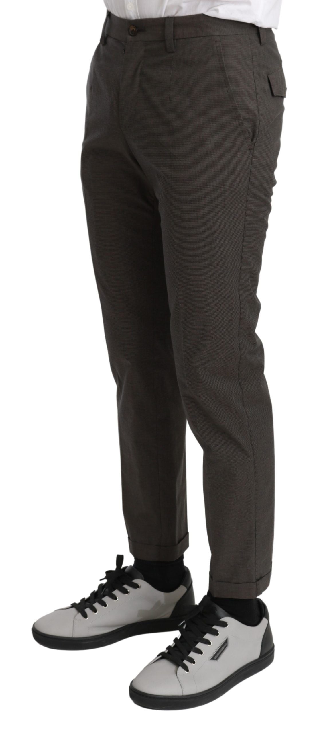 Кафяв ежедневен мъжки панталон Dolce &amp; Gabbana от 100% памук