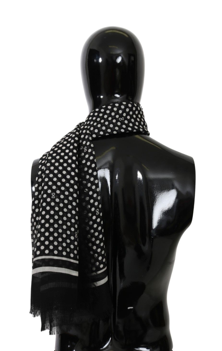Dolce &amp; Gabbana Черен пунктиран шал Кашмирен шал