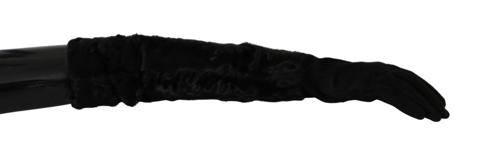 Dolce &amp; Gabbana черни велурени ръкавици с ръкавица с дължина до лакътя